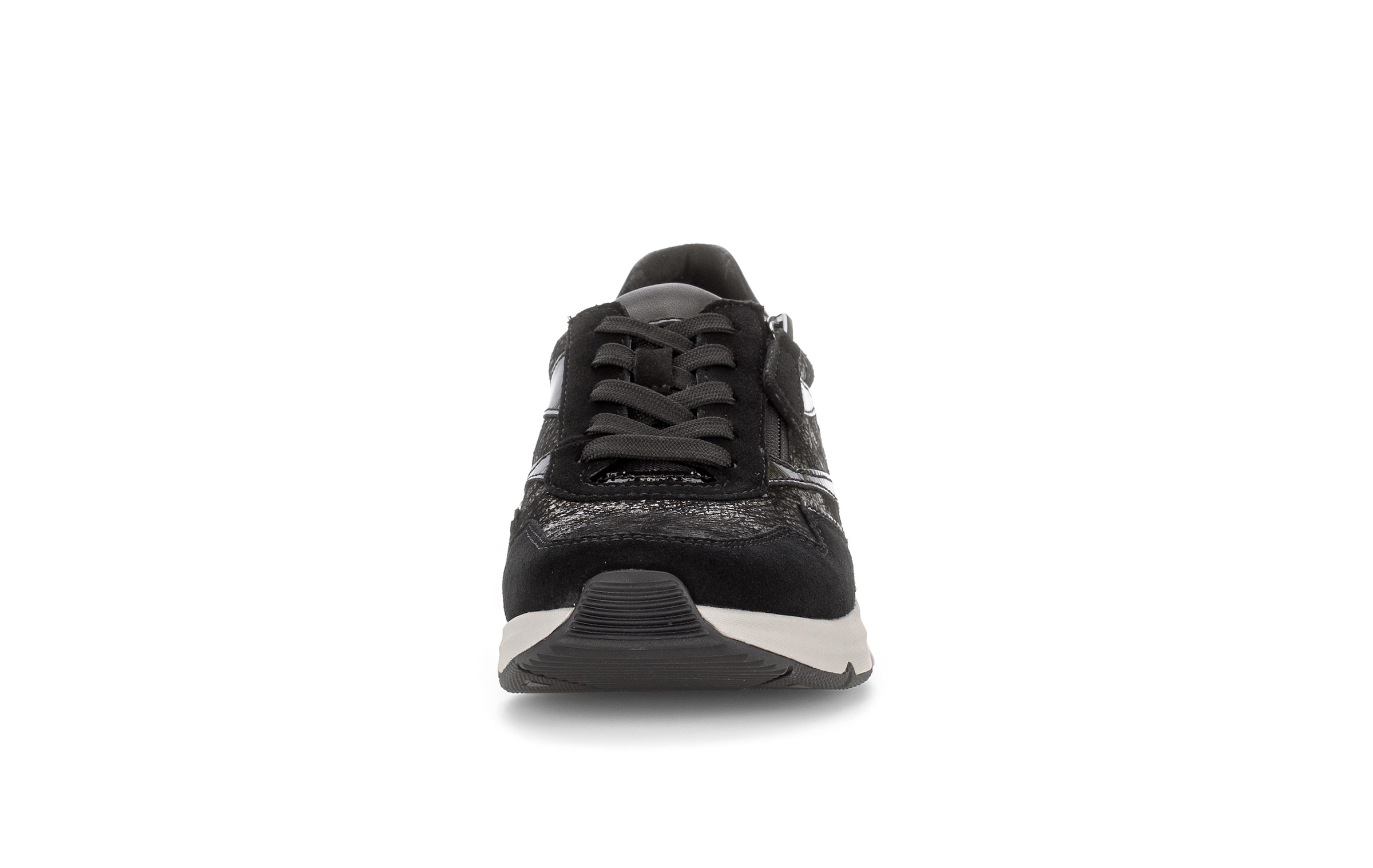 rollingsoft Baskets compensées  chaussure à lacets, chaussure basse, chaussure de loisir avec fermeture éclair extérieure