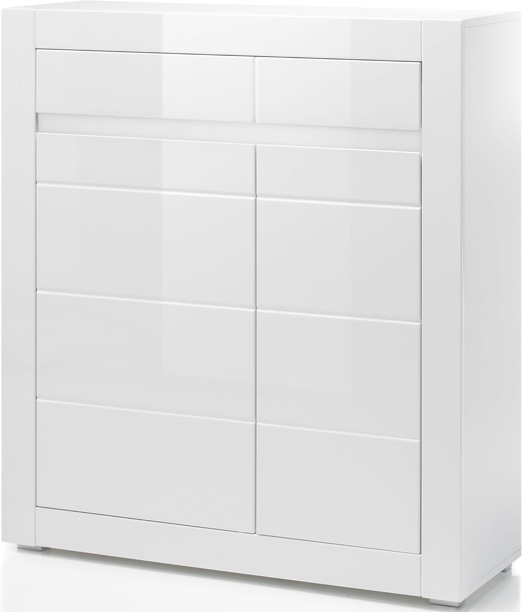 Home affaire Commode »Carat« Breite 100 cm, wird mit 2 Leisten geliefert (weiss und grau)