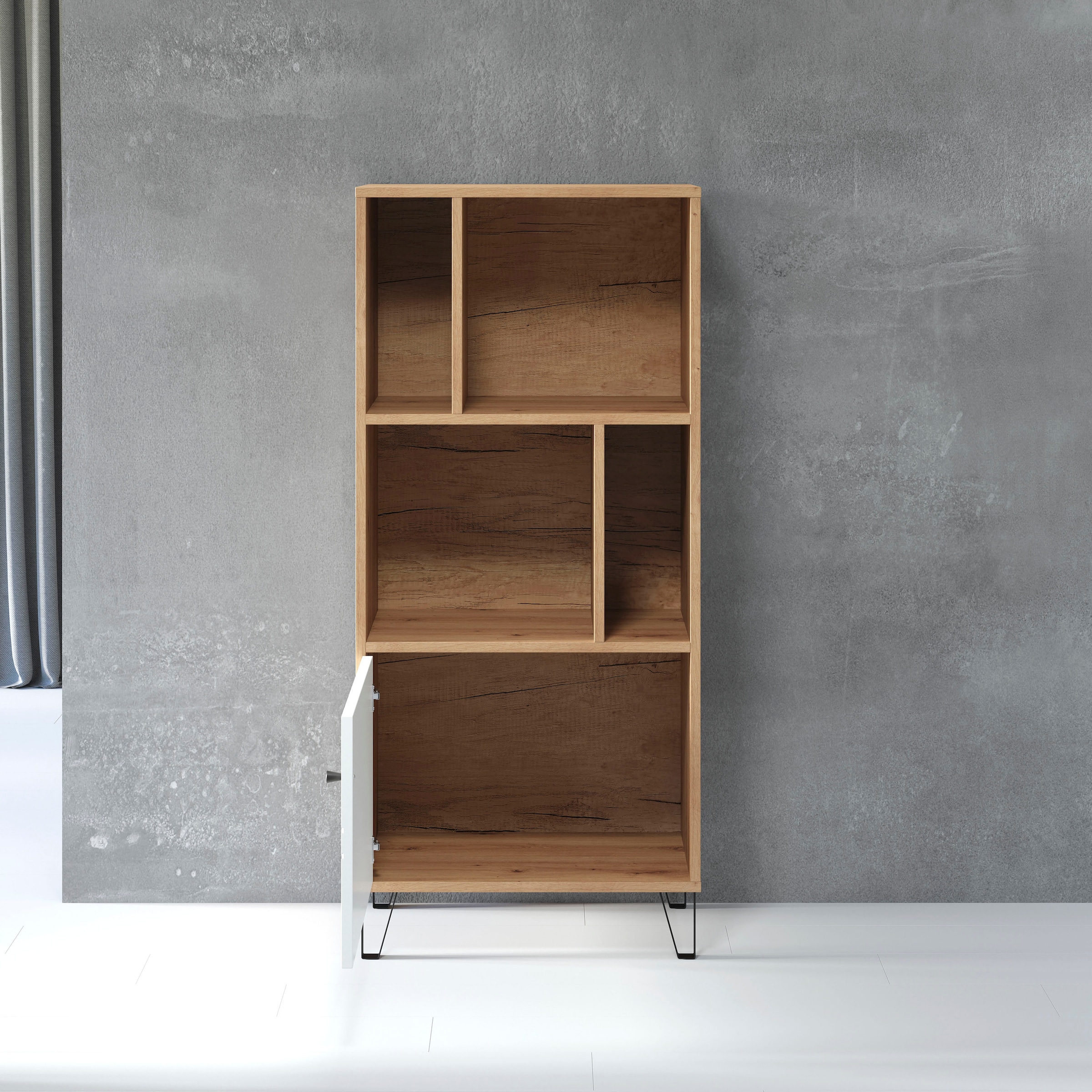 Home affaire Étagère de rangement »Tarragona« 1 cuis tlg. Regal mit 1 Tür & 4 offenen Fächern - (B/T/H) 63/40/136 cm