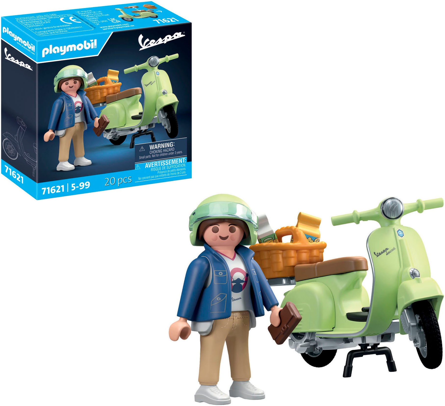 Playmobil® Jeu de construction »1969 Vespa 150 Sprint Veloce, Hellgrün (71621), Vespa« Made in Europe