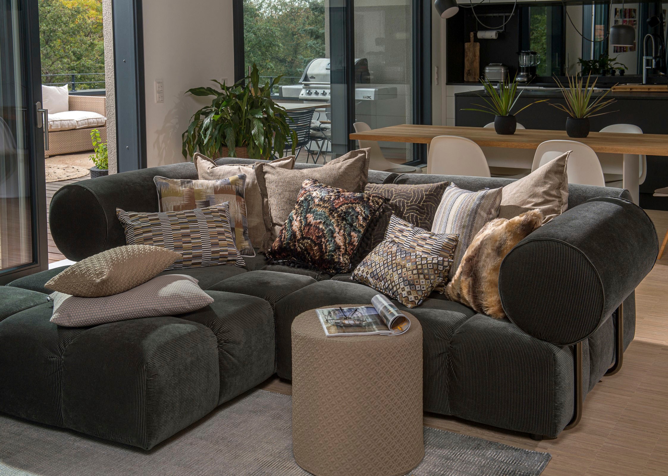 H.O.C.K. Dekokissen »Monti« mit weissem Keder, Kissenhülle mit Füllung, 1 Stück