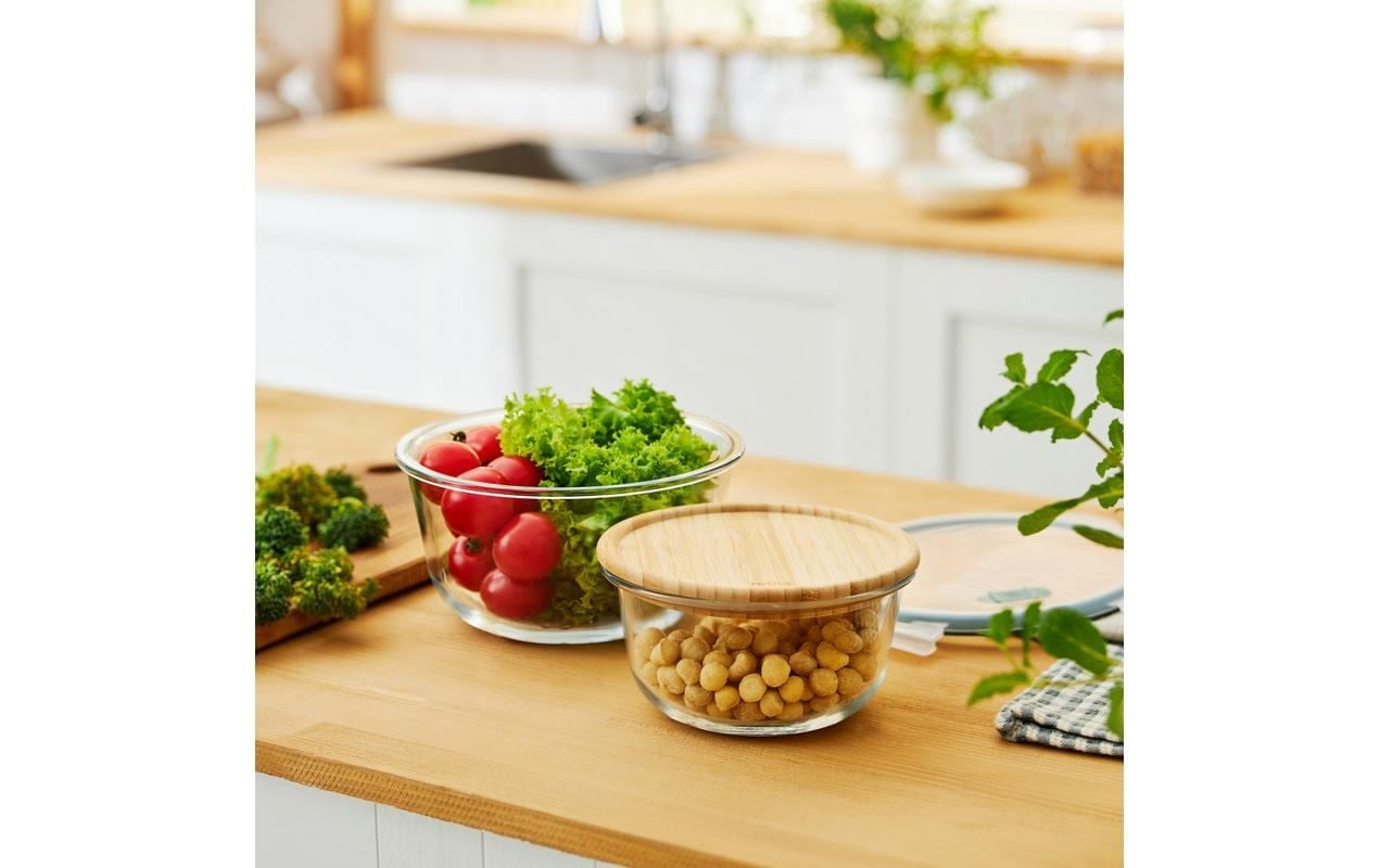 ROTHO Boîte à provisions »Glasdose mit Bambusdeckel NALA 1 l«