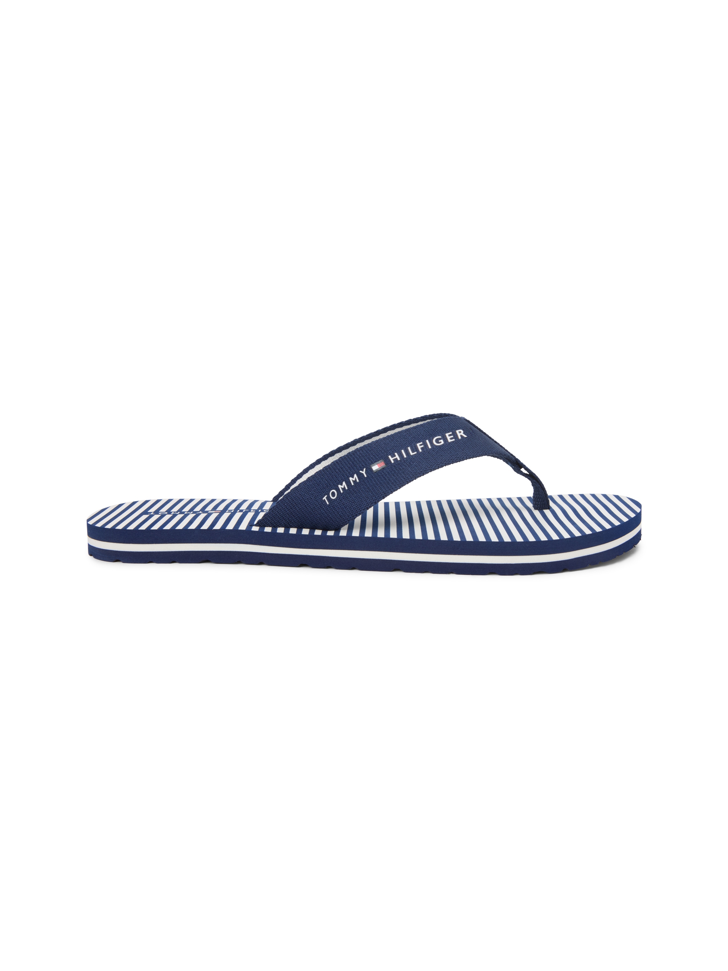 Tommy Hilfiger Séparateur d'orteils »TH ITHACA STRIPE SUMMER SANDAL«  chaussure d'été, sandale de piscine, Dianette, ballerine avec logo
