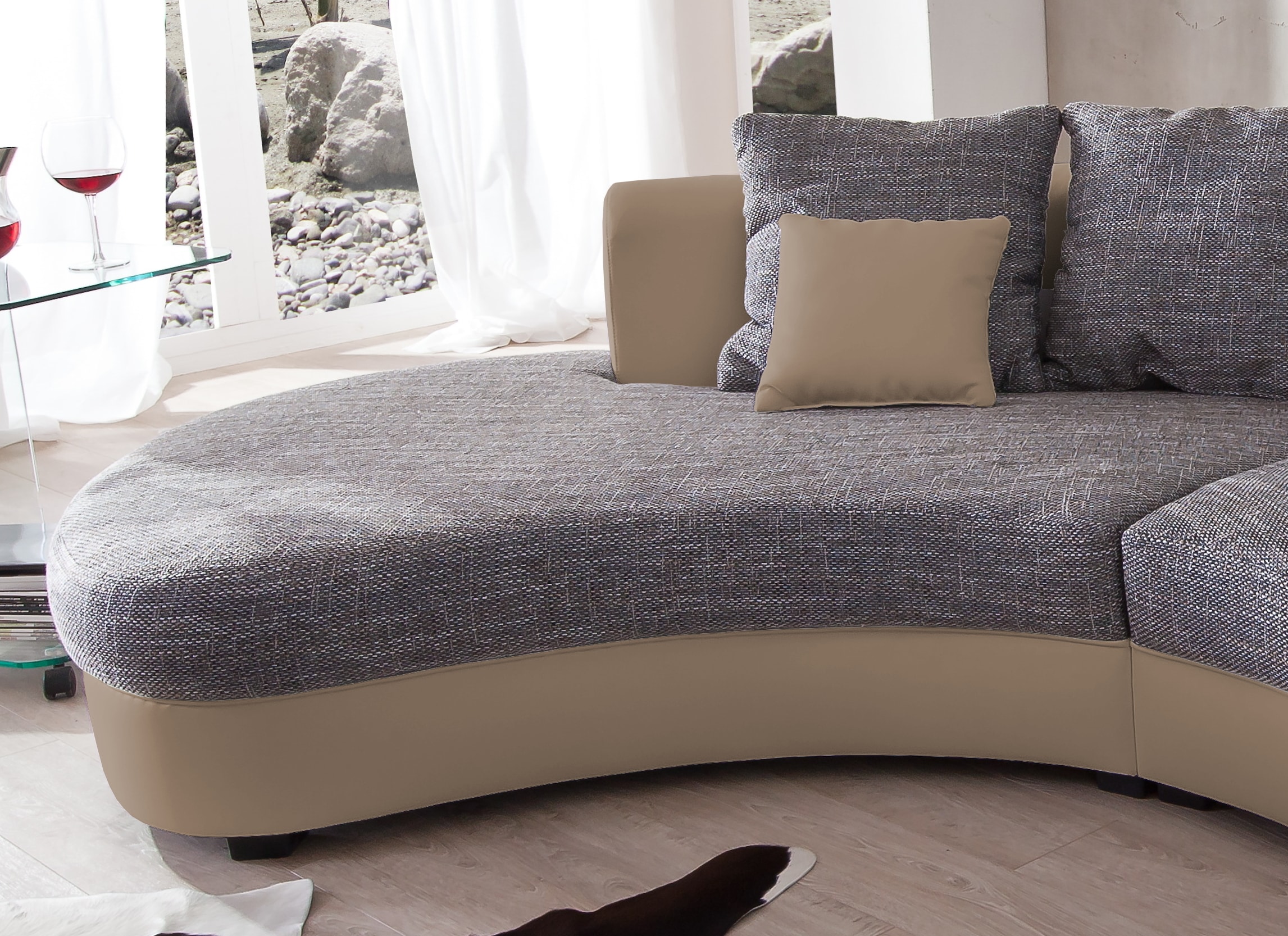 Home affaire Ecksofa »Lazio modern und bequem, schmale Armlehnen, tolle Detailverarbeitung« ergonomische Form