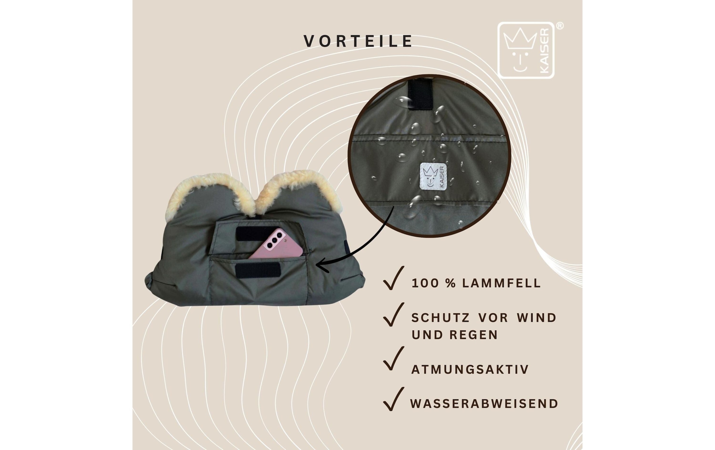 Kaiser Kinderwagen-Handwärmer »Lammfell Big«