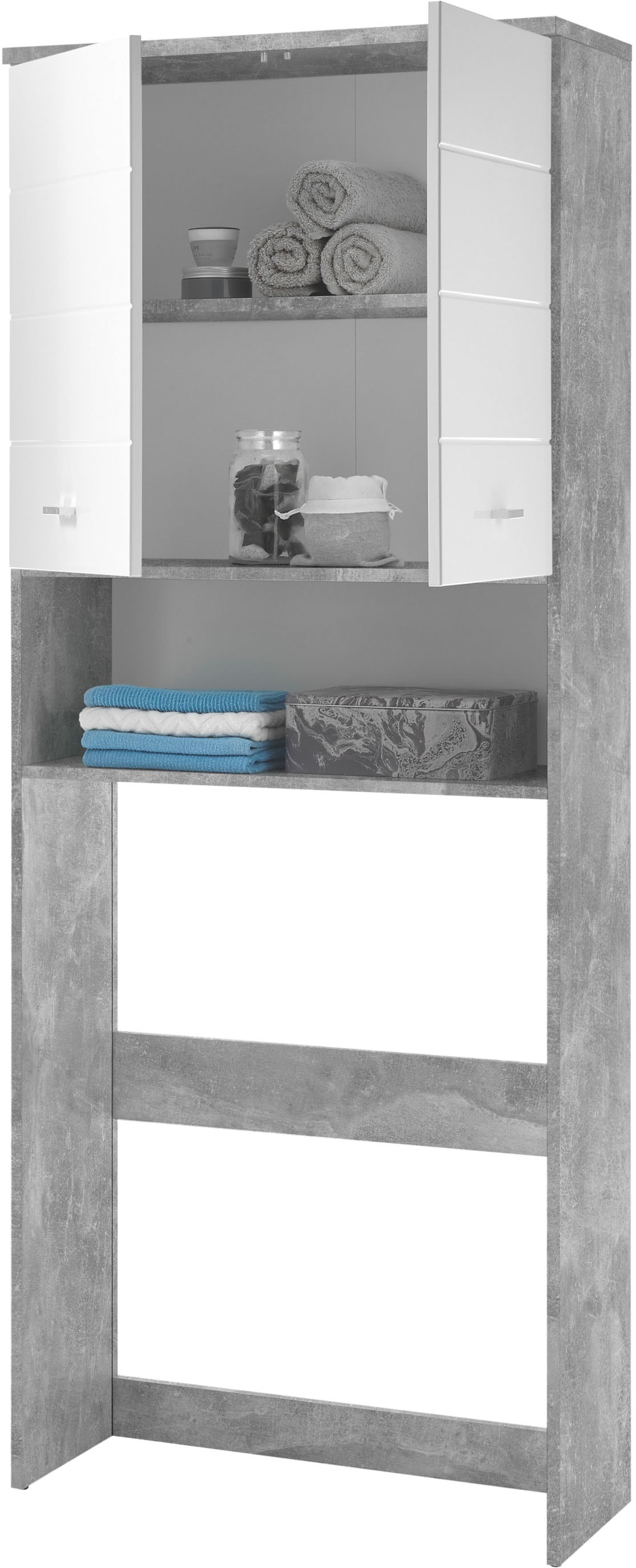 BASIC by Balculina Waschmaschinenumbauschrank »Pool, Badezimmerschrank BxHxT 76x190x31« 1 Stk. tlg. Breite 76cm, Tür L/R montierbar