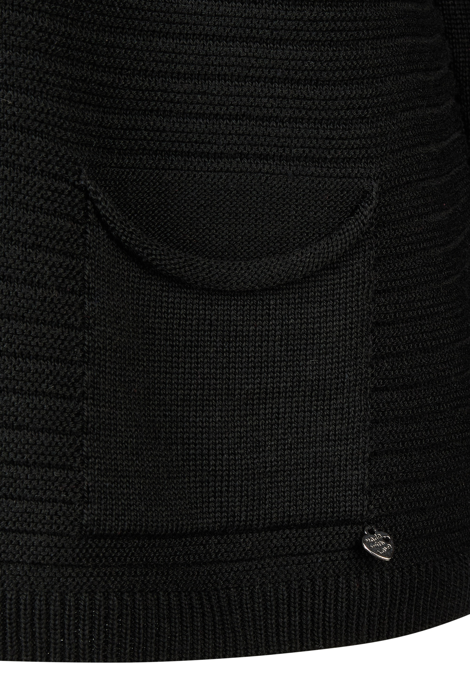 Rabe Veste en tricot avec structure fine et col montant / fermeture éclair