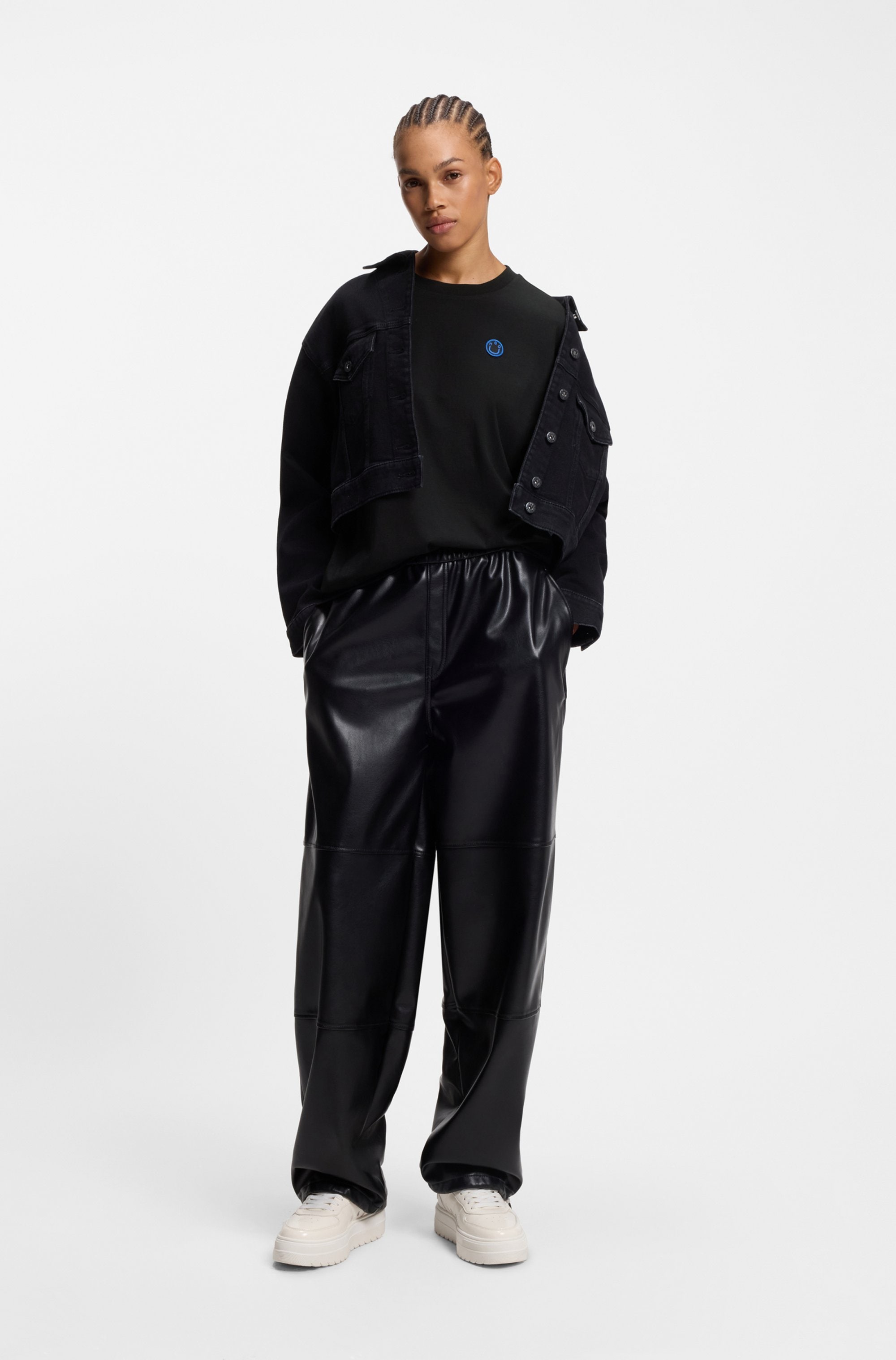 HUGO Blue T-shirt »Vintage Tee« mit Logo-Badge