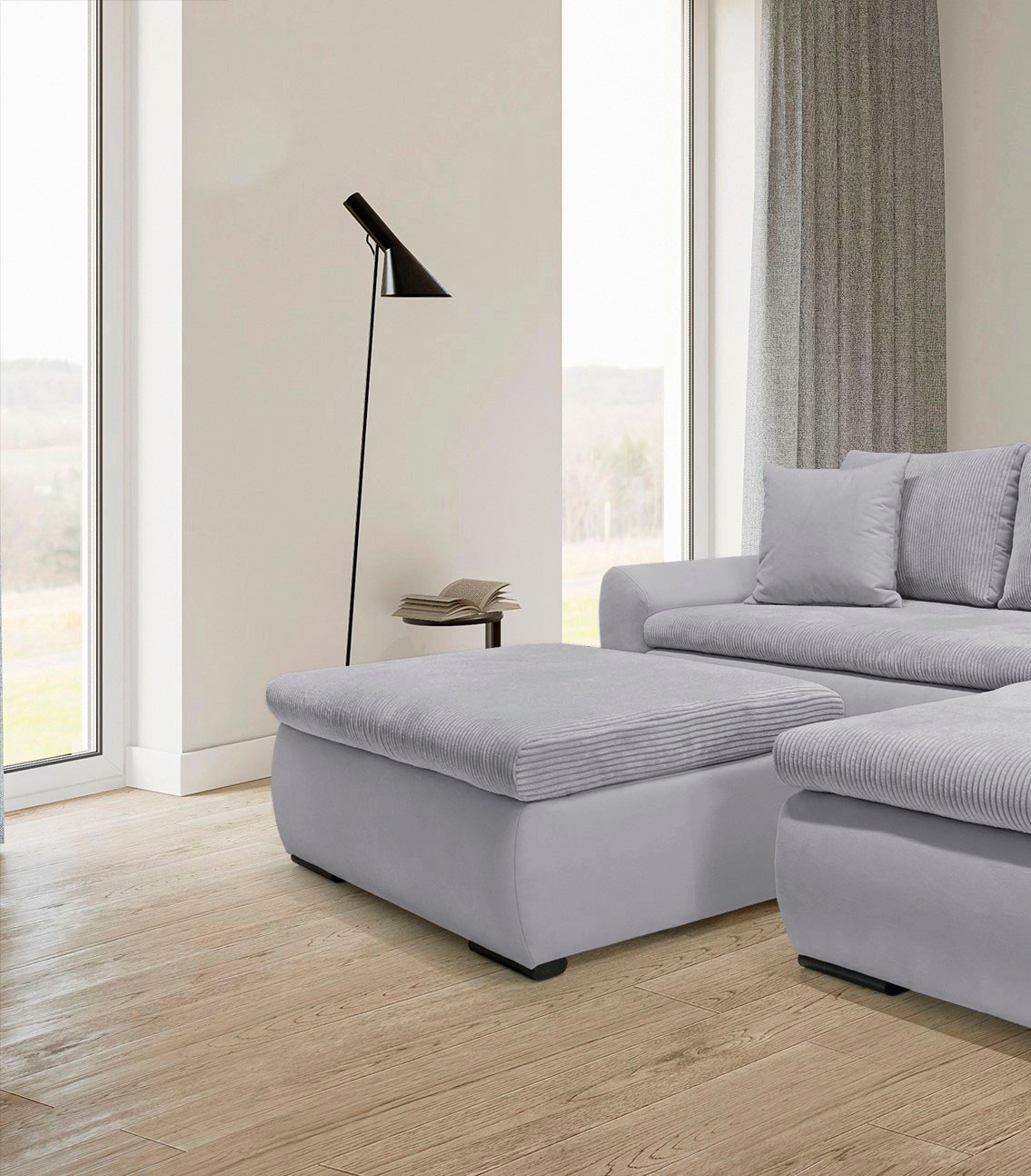 Home affaire Tabouret rembourré »Win, B: 97 cm - OTTO. Verlässliche Qualität.« mit schwarzen Metallfüssen, frei im Raum stellbar