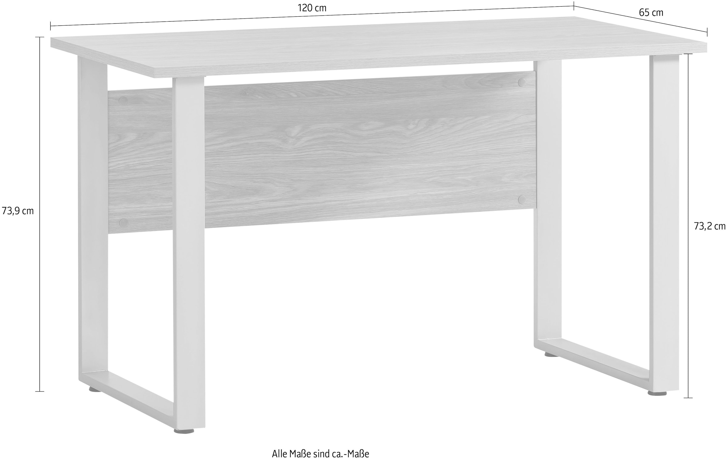 Schildmeyer Schreibtisch »Antero« Breite 120 cm, stabiles Metallgestell