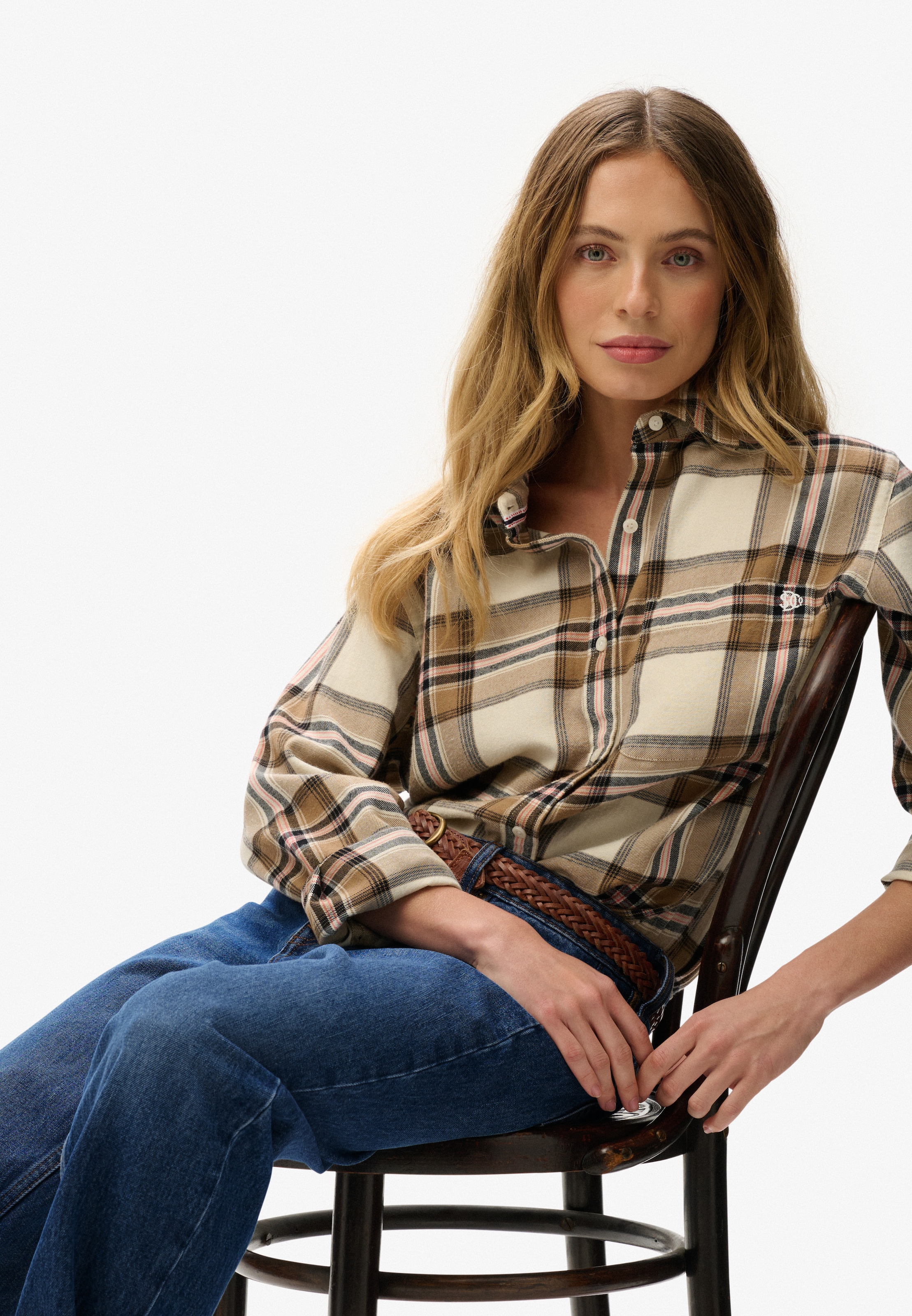 Superdry Blouse à carreaux »CHECK FLANNEL BOYFRIEND SHIRT«