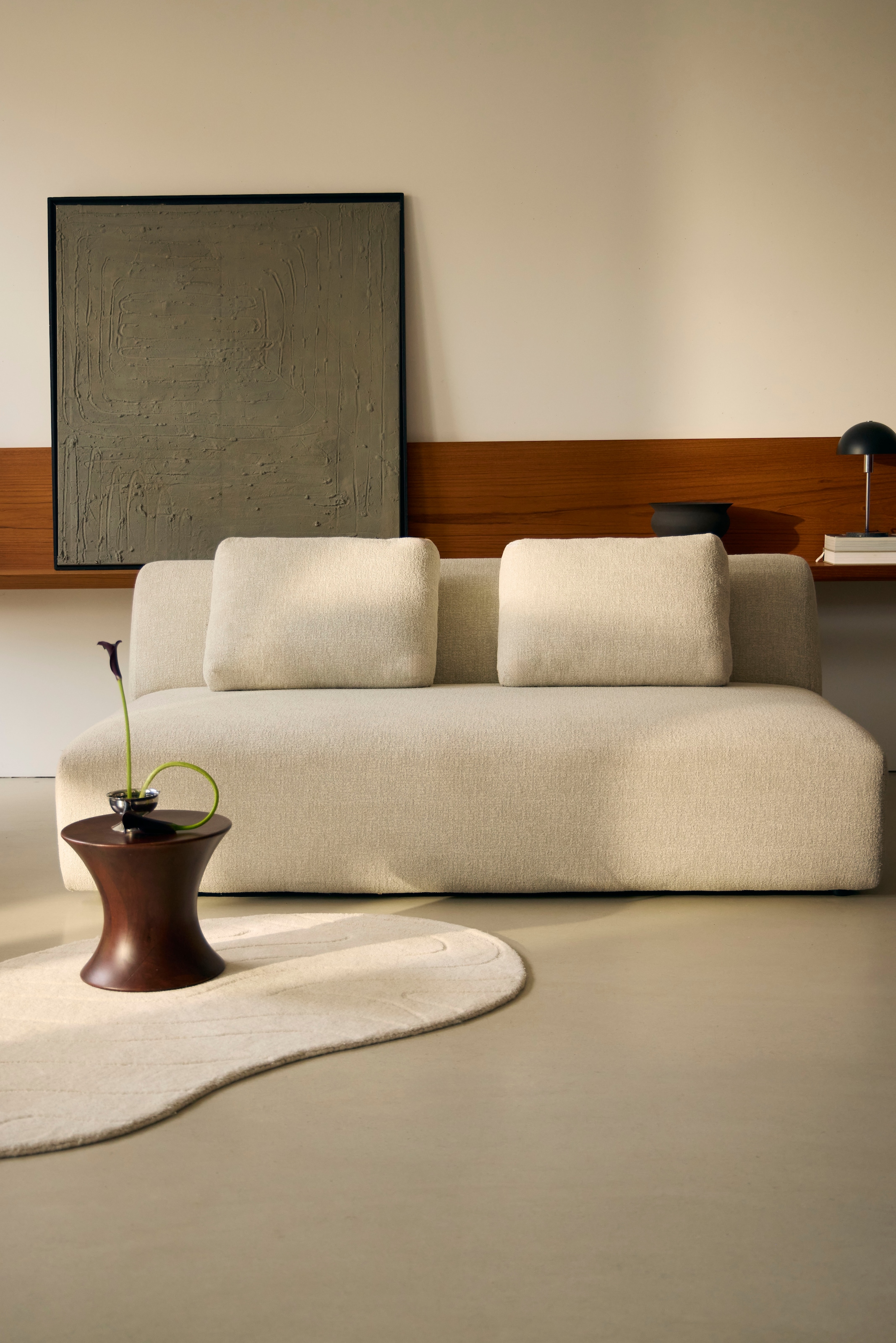 LeGer Home by Lena Gercke Tapis en laine »Zarrah, mit Wellendesign, besondere Form, organisch« ovale 14 mm Höhe Laine pure, moderne, scandinave, chambre à coucher, salon, salle à manger