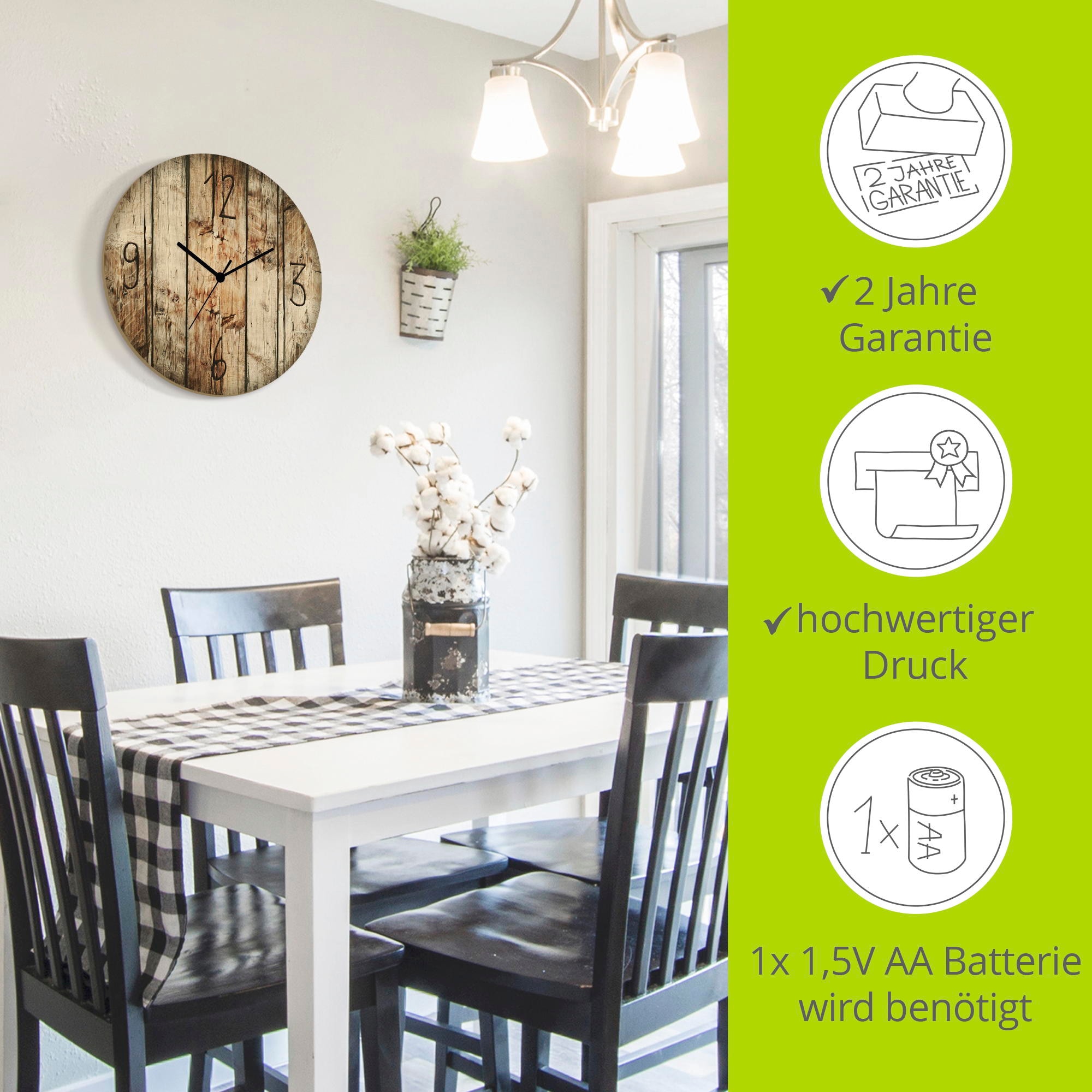 Artland Horloge murale »Chroniken der Natur« wahlweise mit Quarz- oder Funkuhrwerk, lautlos ohne Tickgeräusche