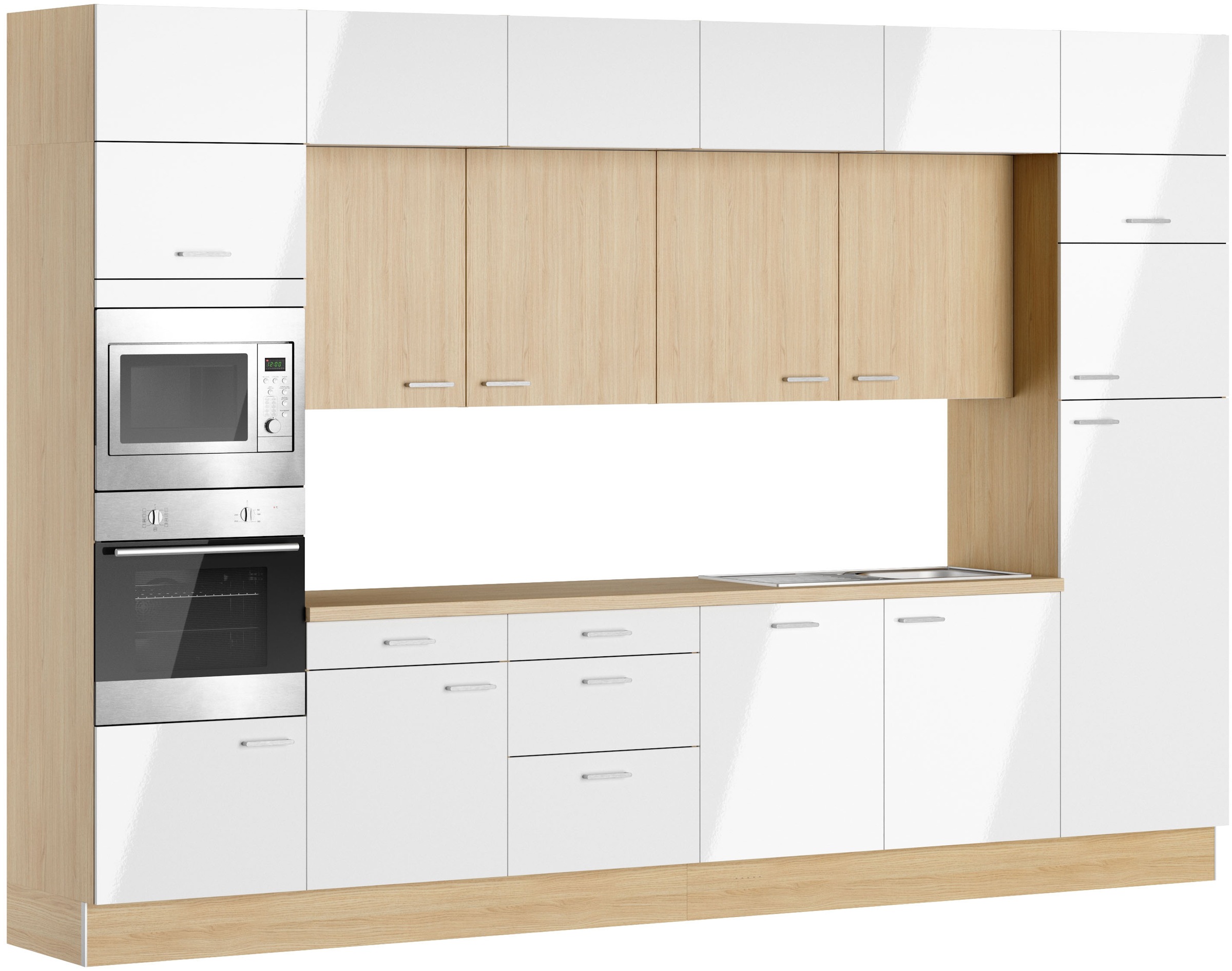KOCHSTATION Kitchenette »KS-Lucy« Largeur 360 cm, fermeture douce, accessoires inclus, avec ou sans appareils électriques