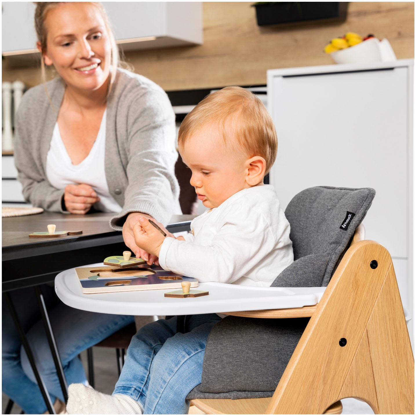 Hauck Hochstuhltablett »Arketa Click Tray, White« aus recyceltem Material