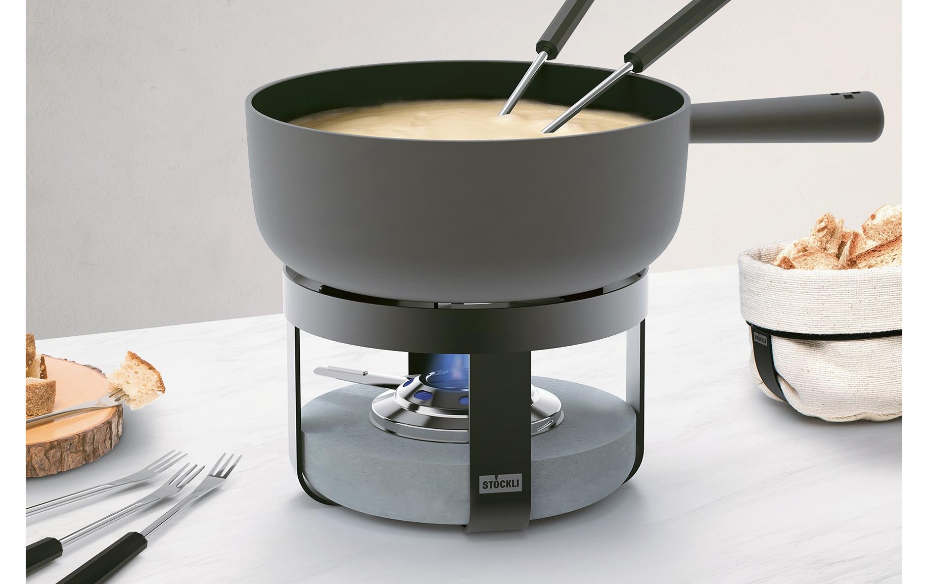 Stöckli Fondue »Käsefondue-Set Pilatus Stone Classic 22 BL Gusseisen«