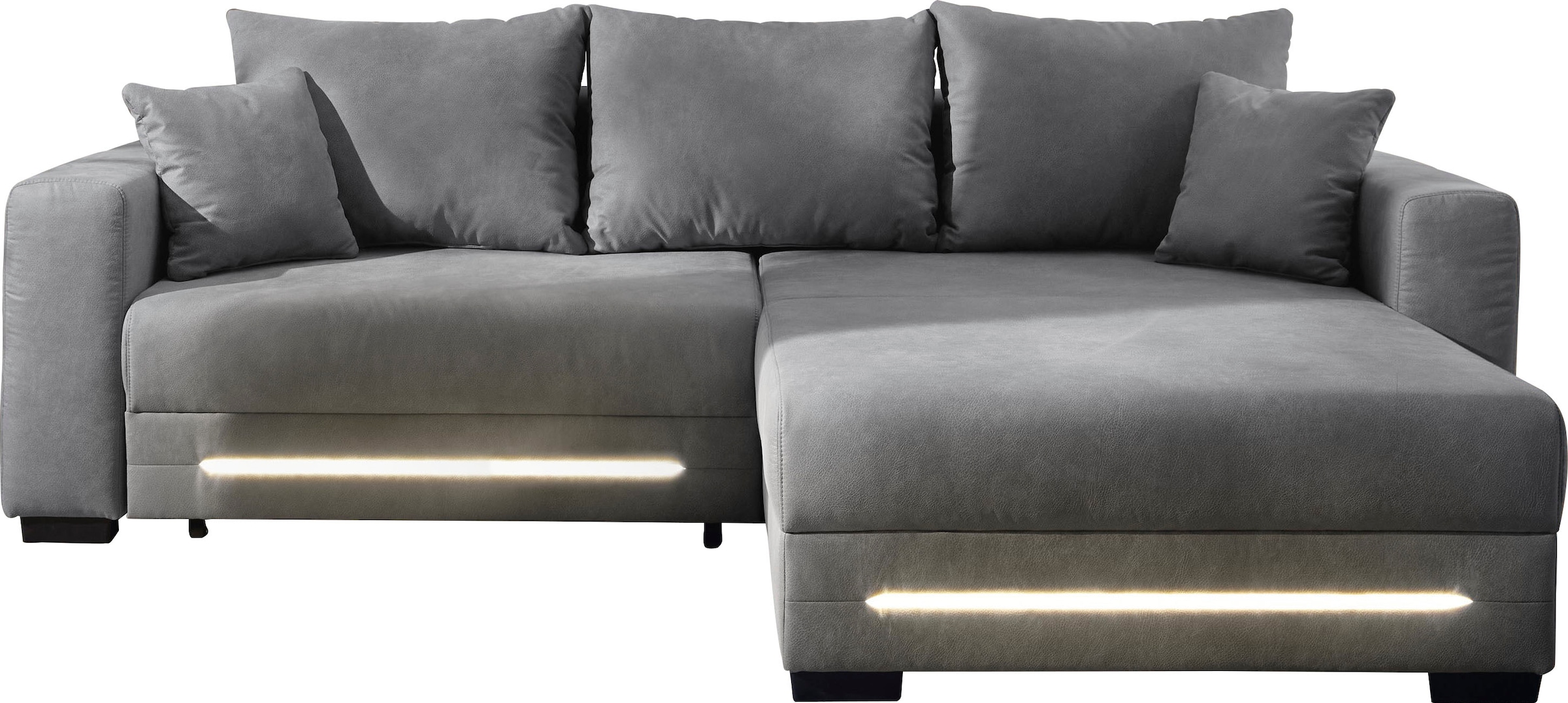 Jockenhöfer Gruppe Ecksofa »Spotlight XL L-Form, B: 261 cm« mit Schlaffunktion, Bettkasten, Licht & 2 Zierkissen