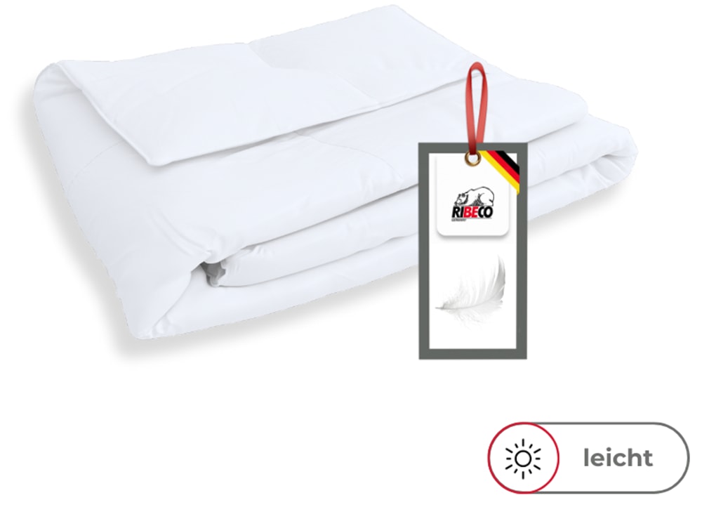 RIBECO Federbettdecke »Laram, Bettdecken für Sommer oder Winter, Made in Germany« leicht Füllung 90 % Federn, 10 % Daunen 1 Stk. tlg. Super Preis-Leistung, Bettdecke 135x200 cm oder 155x220 cm, Decke