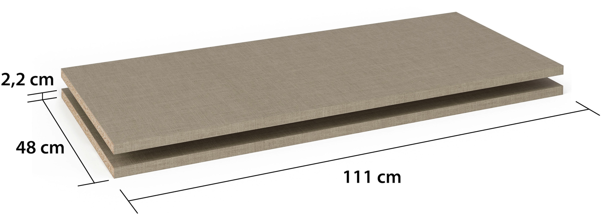 rauch Tablette de rangement »Zubehör für Rauch-Schwebetürenschränke ORANGE/BLUE« 2er-Set Breite 111 cm, Tiefe 48 cm