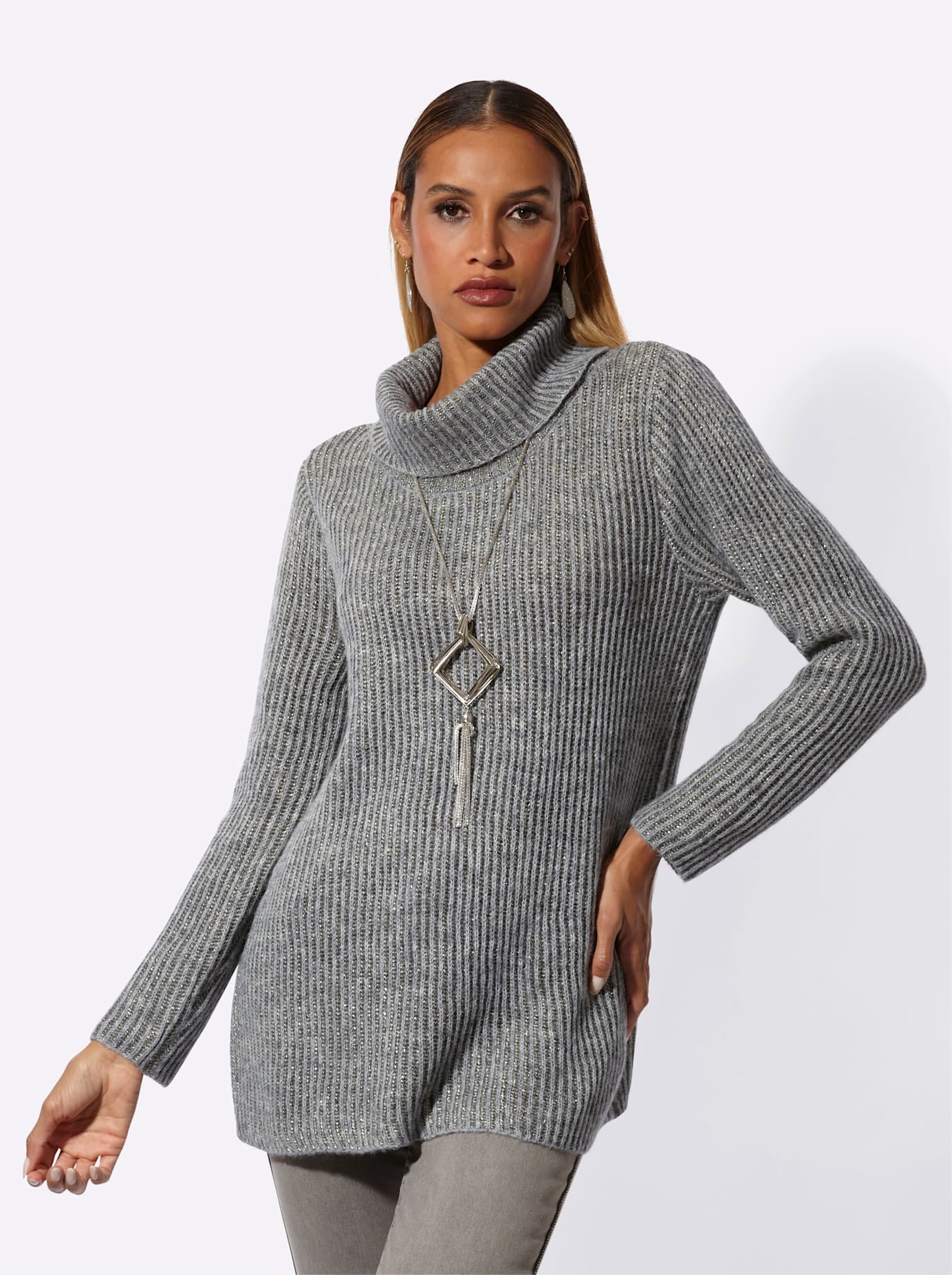 creation L Pull à col roulé »Woll-Alpaka-Mix-Pullover«