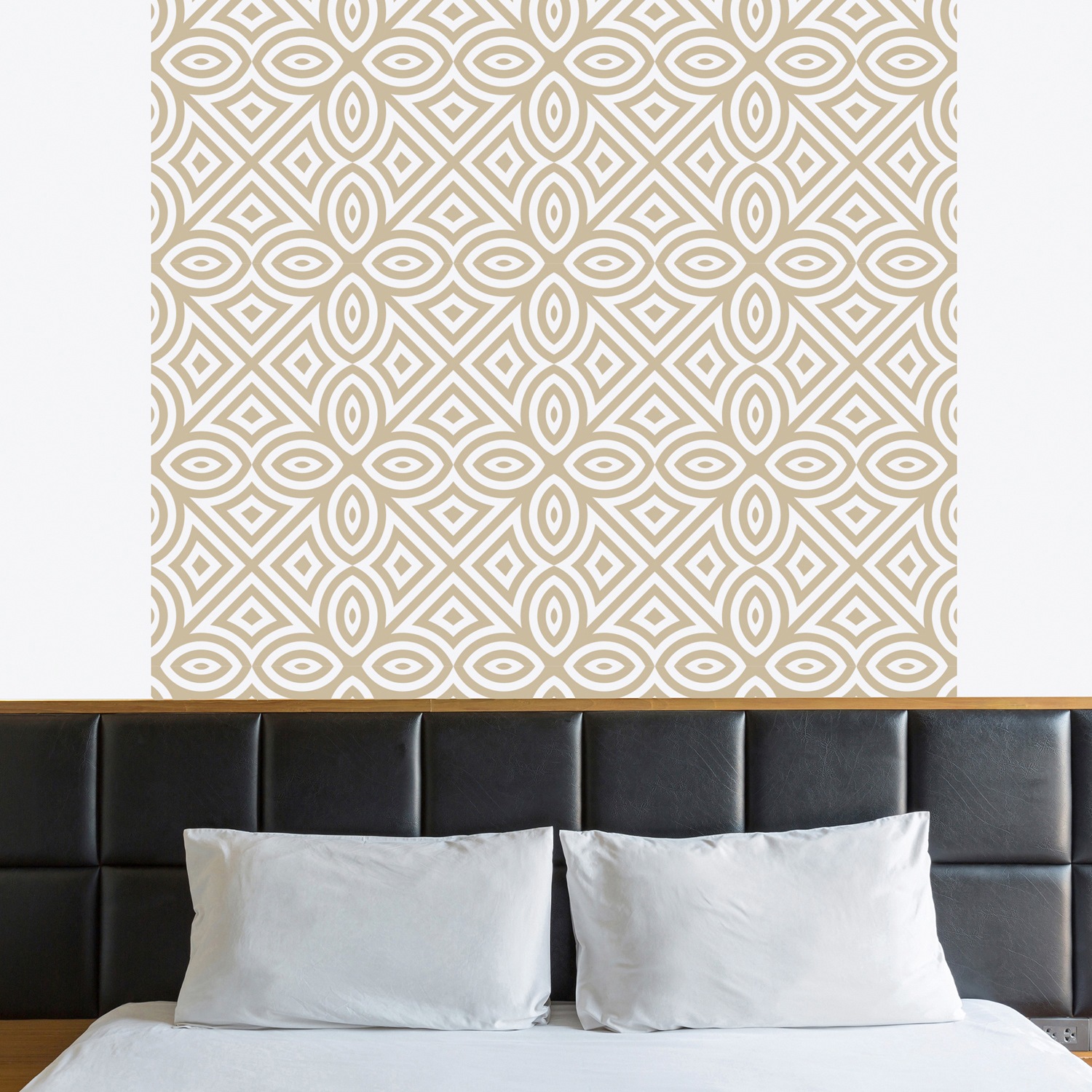 queence Vinyltapete »Muster-Beige« Antikoptik | Barock | Kunst | bedruckt glatt 90x250cm, selbstklebend, kinderleichte Anbringung, , Sticker