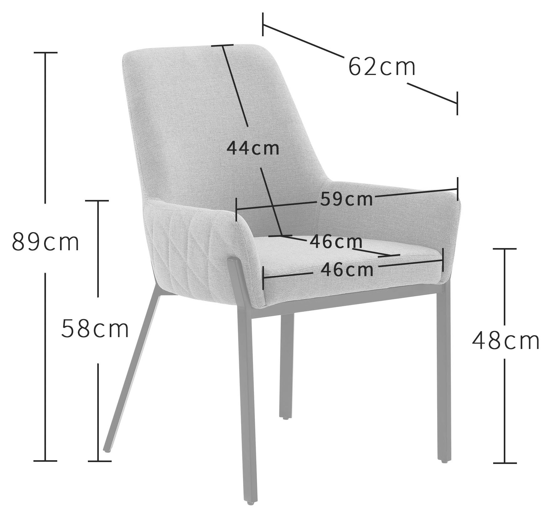 GOODproduct Stuhl »Lome« () 1 Stk.mit pflegeleichtem Webstoff Bezug, Metallgestell, Sitzhöhe 49 cm