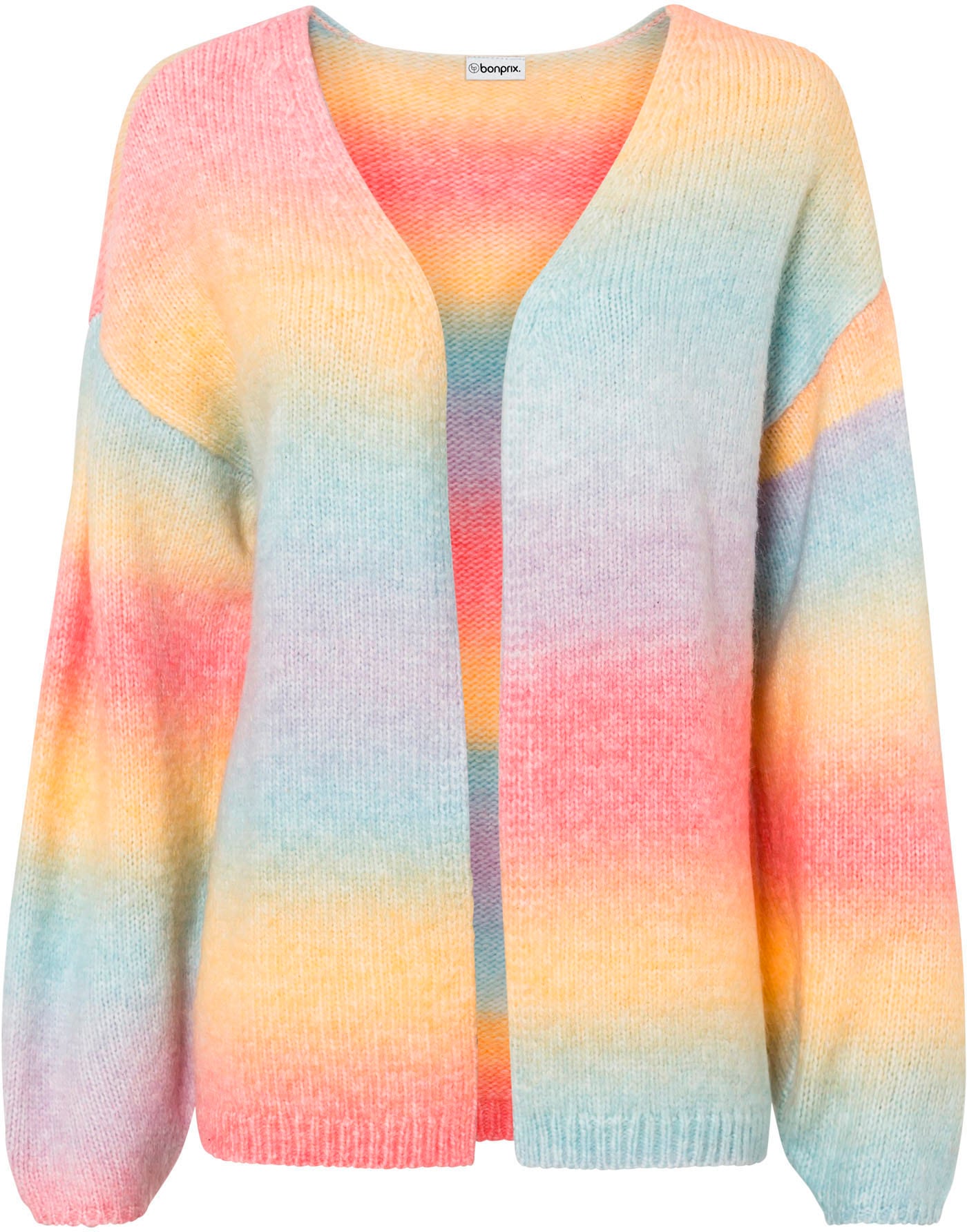 bonprix Veste en tricot »Grobstrickjacke aus weichem Woll-Mix« Oversize-Passform, Multicolour-Optik, offene Form