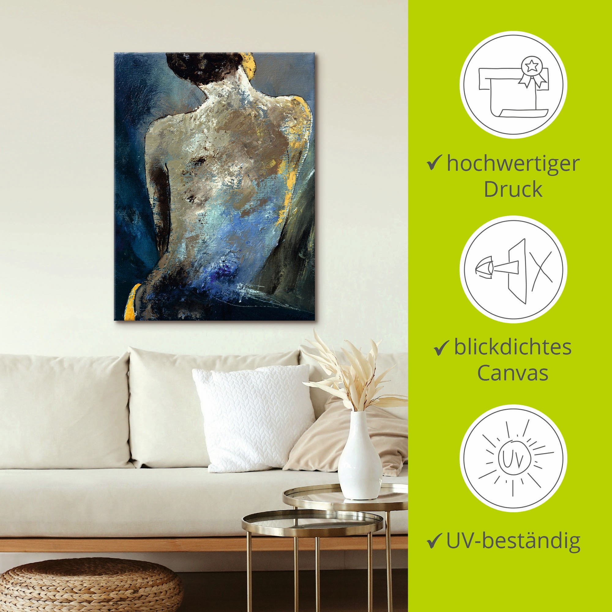 Artland Leinwandbild »Rücken einer Nackten« Frau 1 Stk. tlg. auf Holzrahmen gespannt