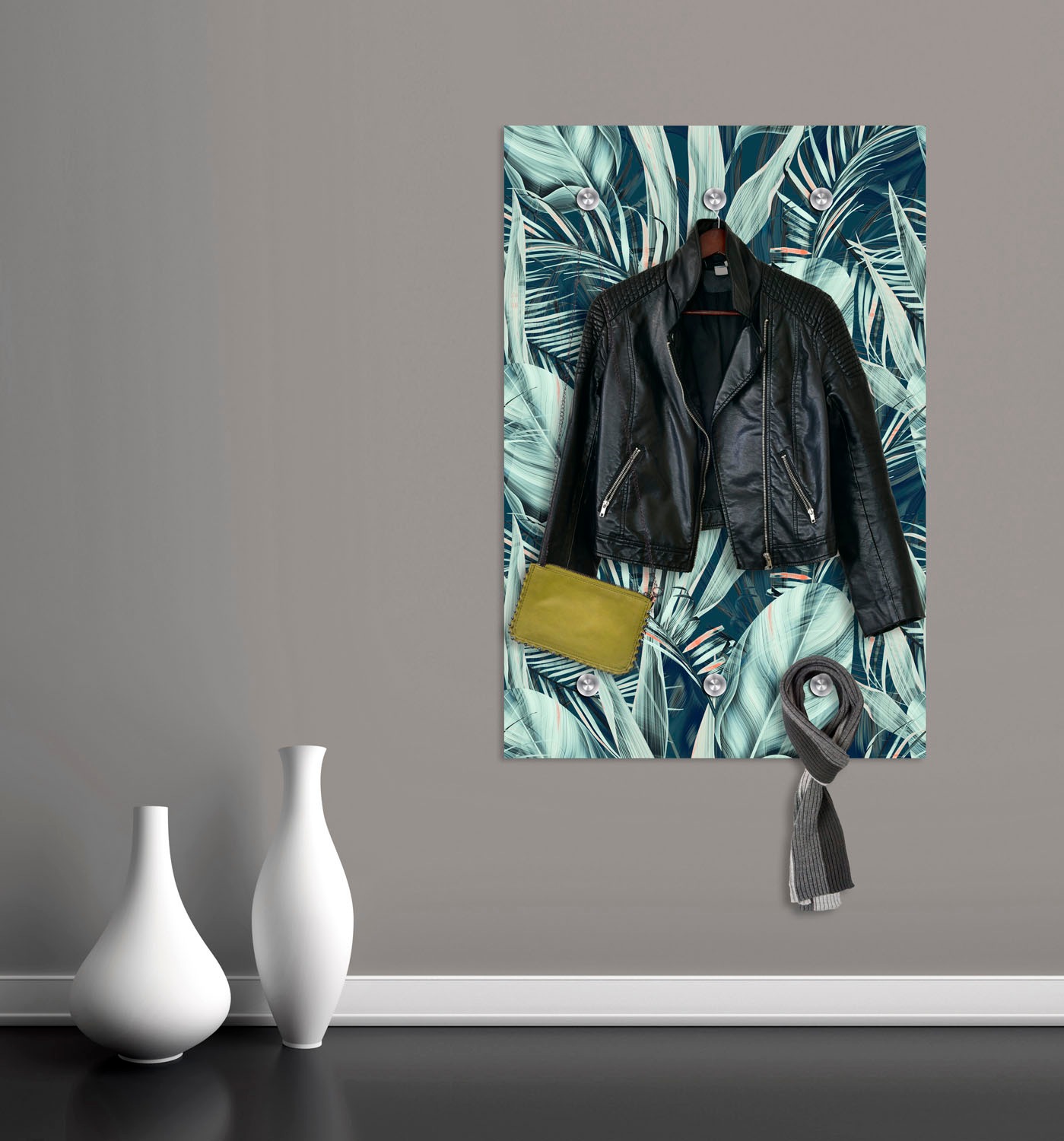 queence Garderobenleiste »Dschungel« mit 6 Haken, 80 x 120 cm