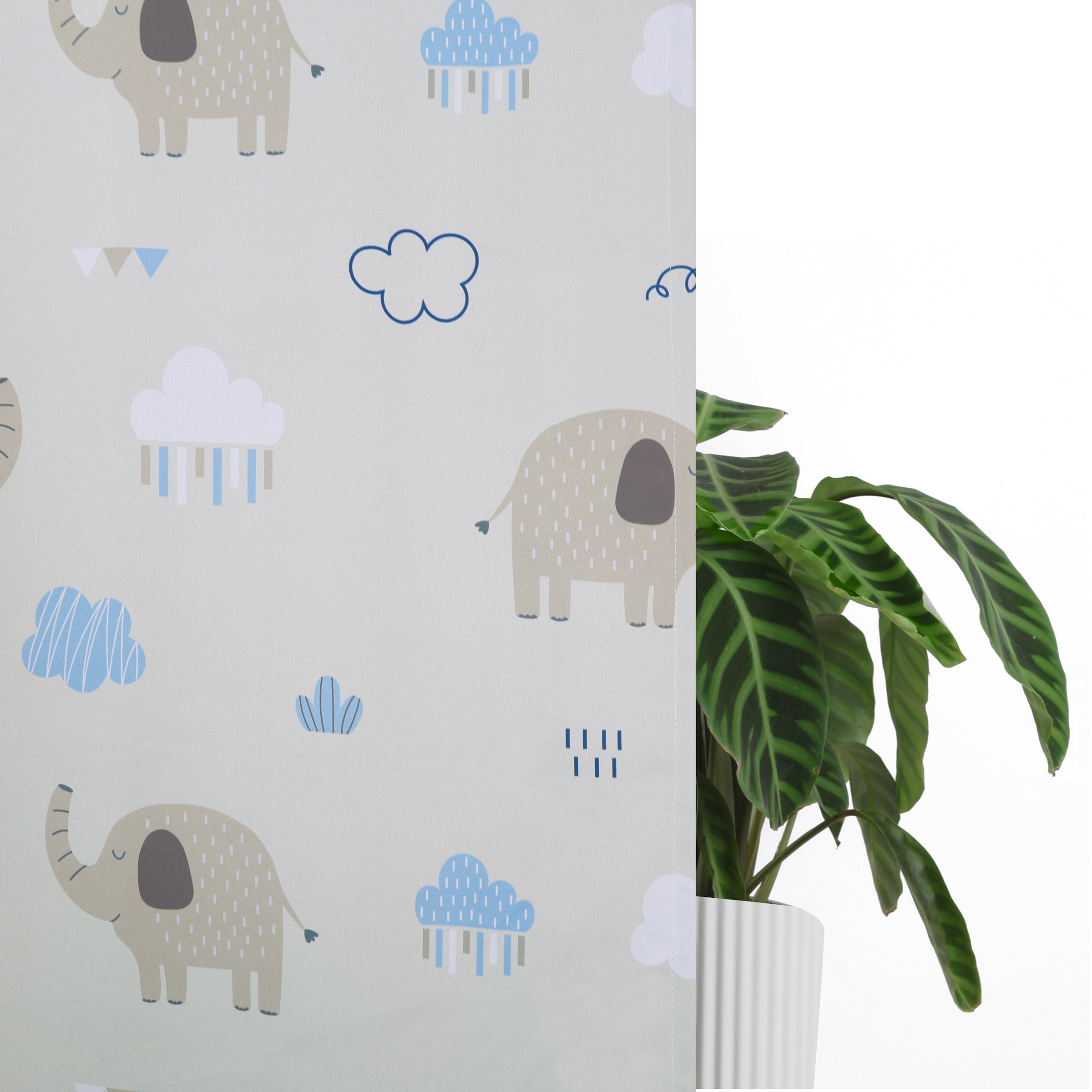 GOODproduct Gardine »Maurrice« Multifunktionsband 1 Stk. tlg. Blickdicht, Multifunktionsband, Pflegeleicht, Elefanten Design