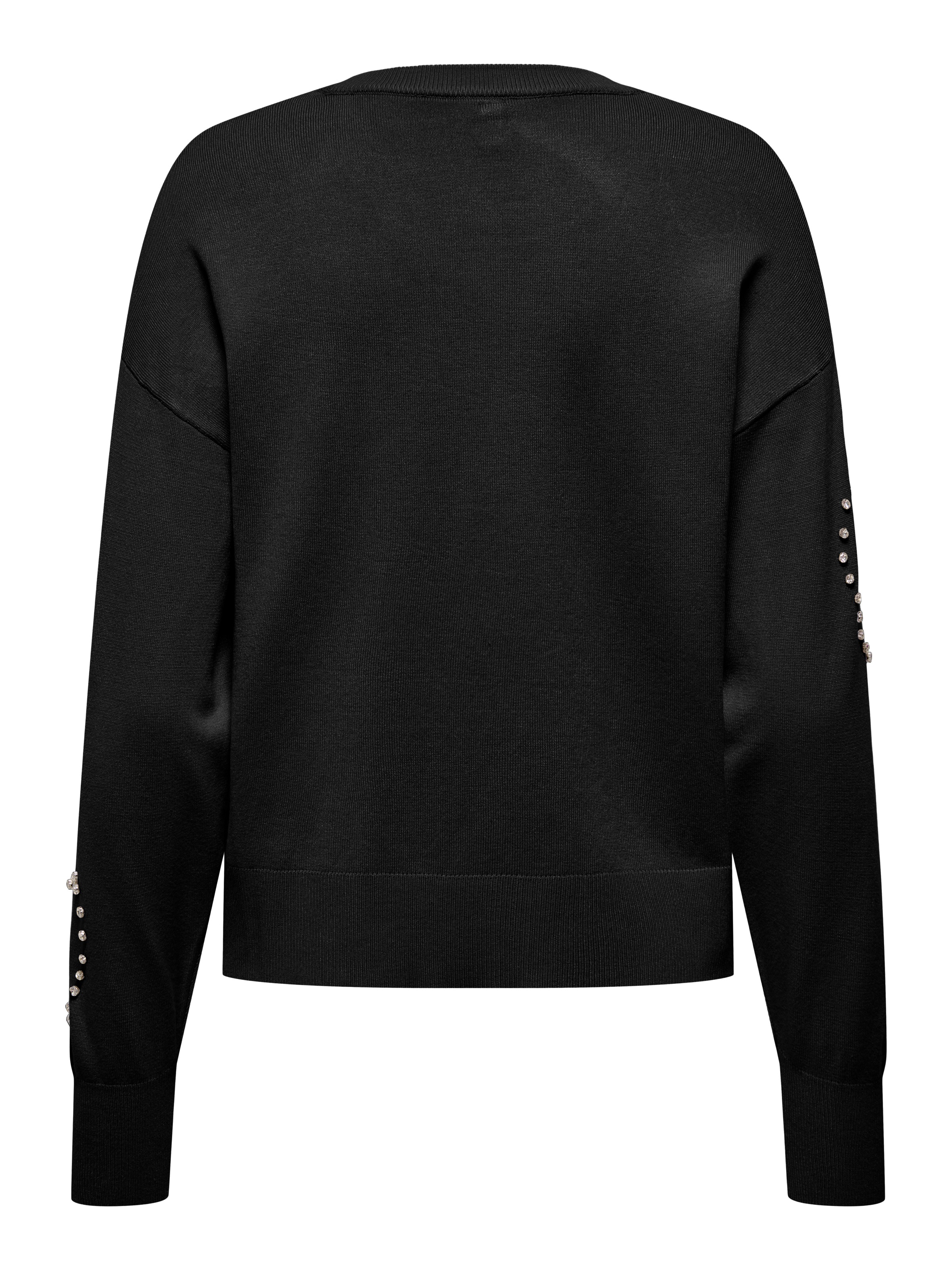 ONLY Pull à col rond »ONLBEE LS HEART BLING O-NECK CC KNT« mit Glitzersteinen