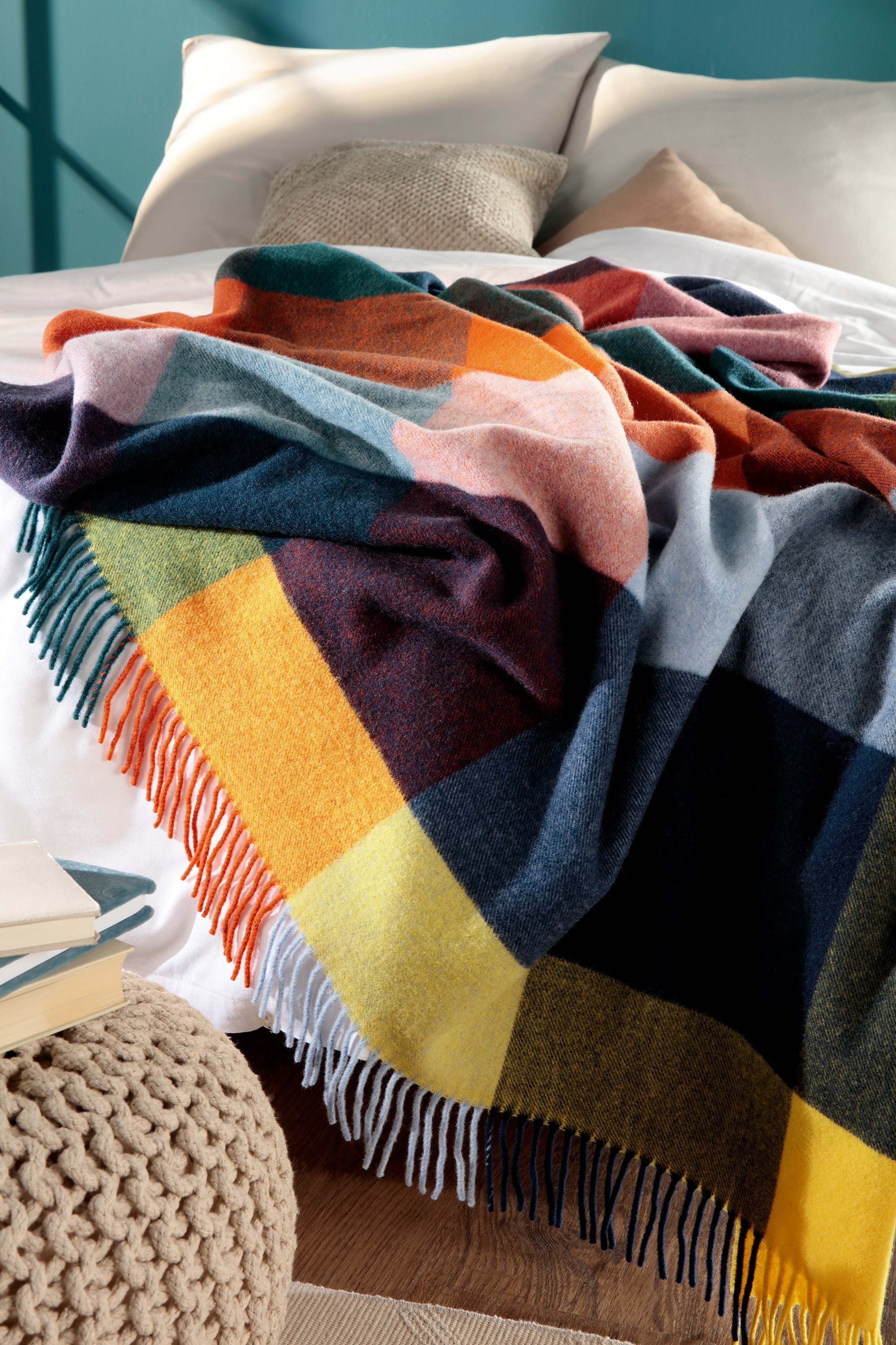Biederlack Couverture d'intérieur »Plaid Vibrant Square« dans un motif à carreaux estival