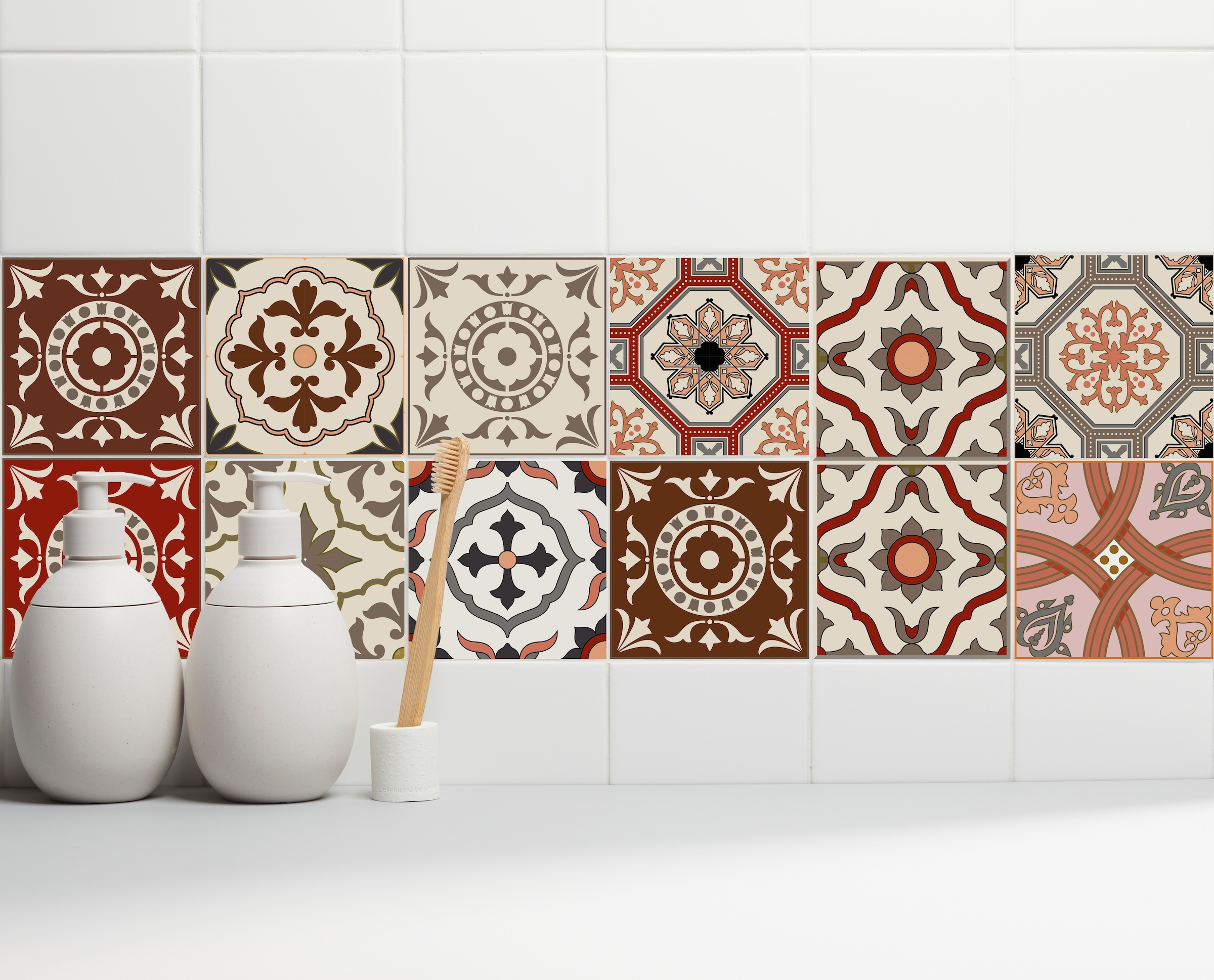 Home affaire Autocollants pour carrelage »Ornamente« Stickerfliesen, selbstklebend, Sticker, 12er Set