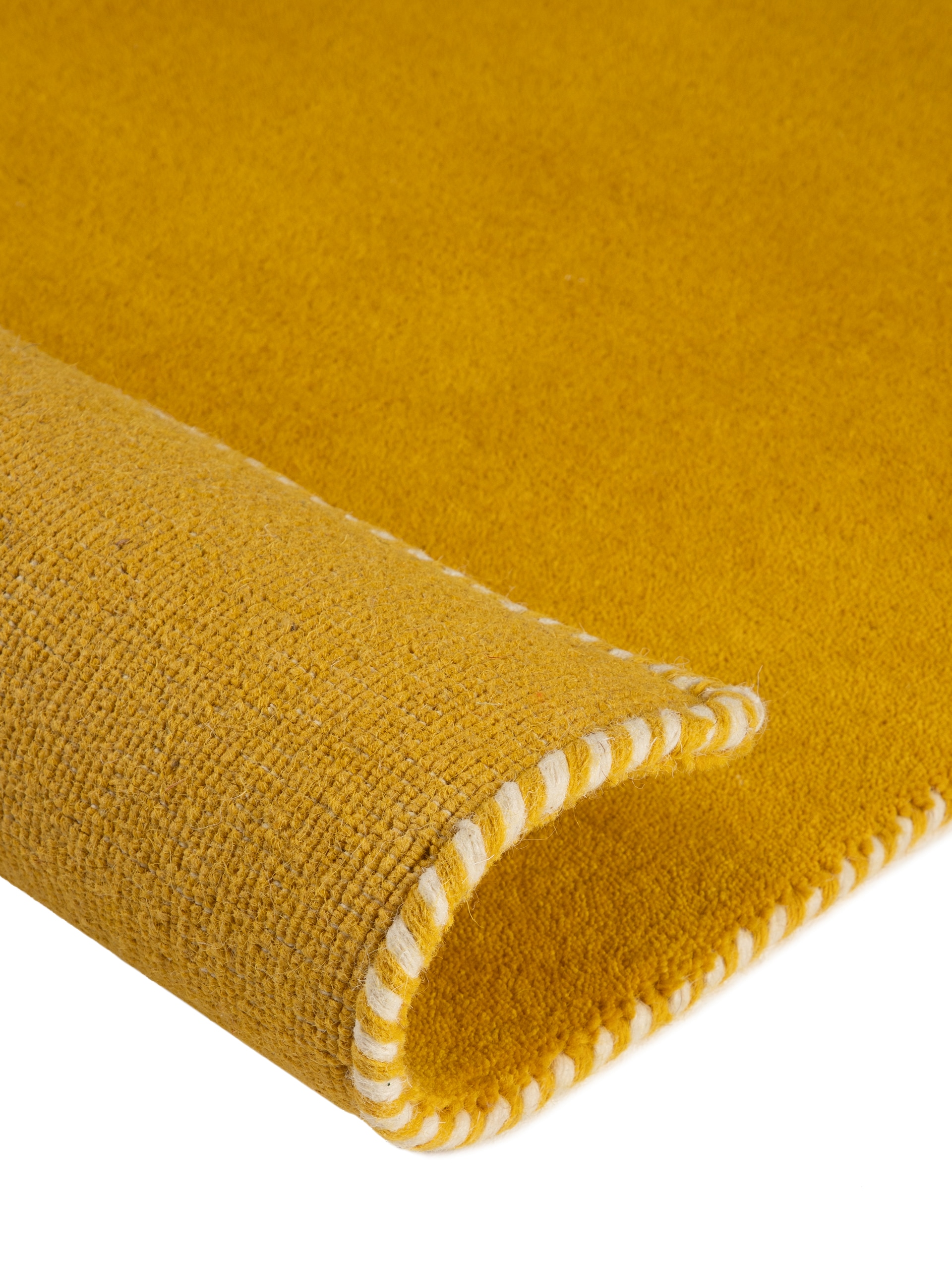 carpetfine Wollteppich »Gabbeh Lola Uni« rechteckig 14 mm Höhe mit natürlichem Pflanzenmaterial von Hand gewebt, auch in Rund