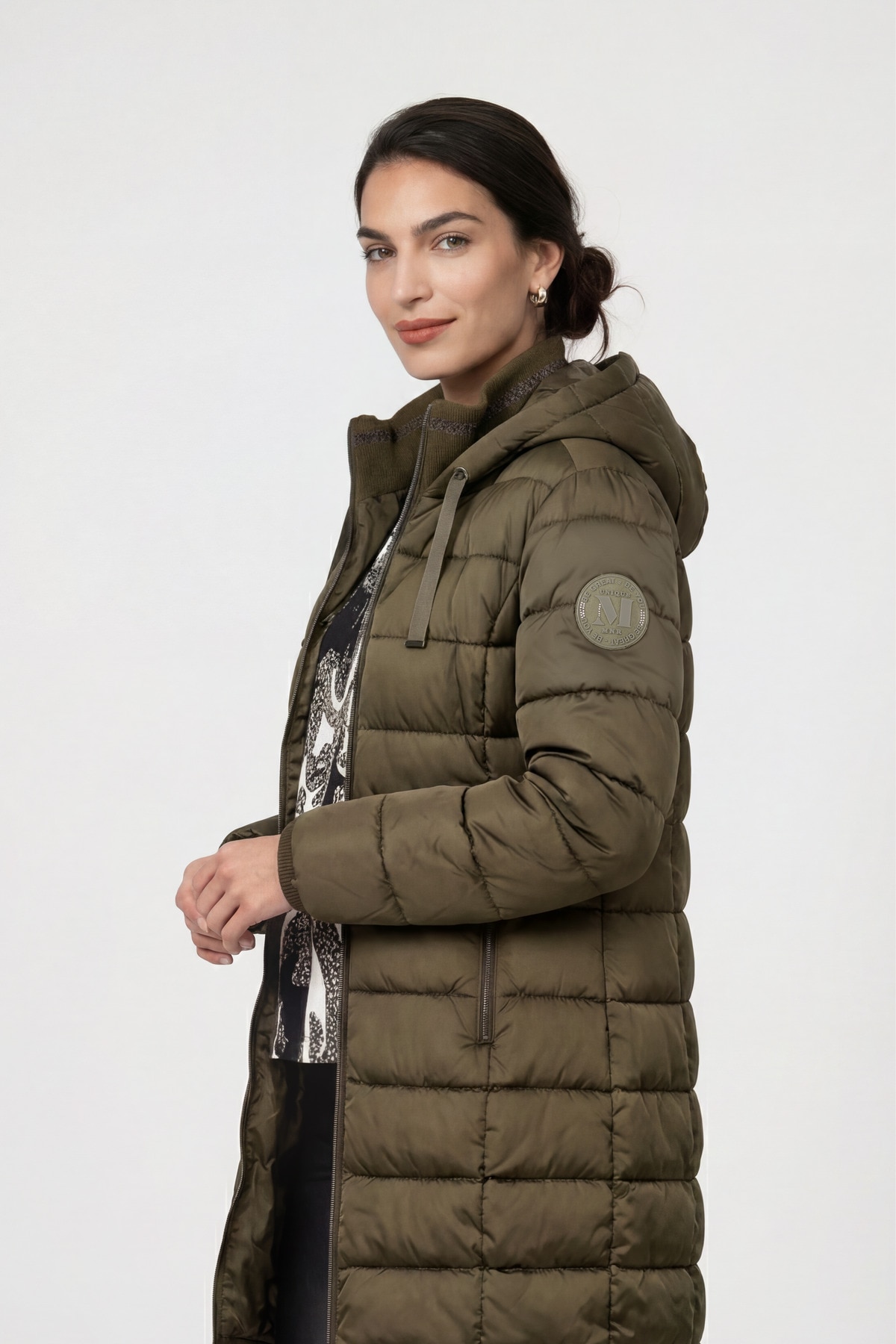 Monari Steppmantel »Mantel Stepp« Regular fit mit Stehkragen und Kapuze