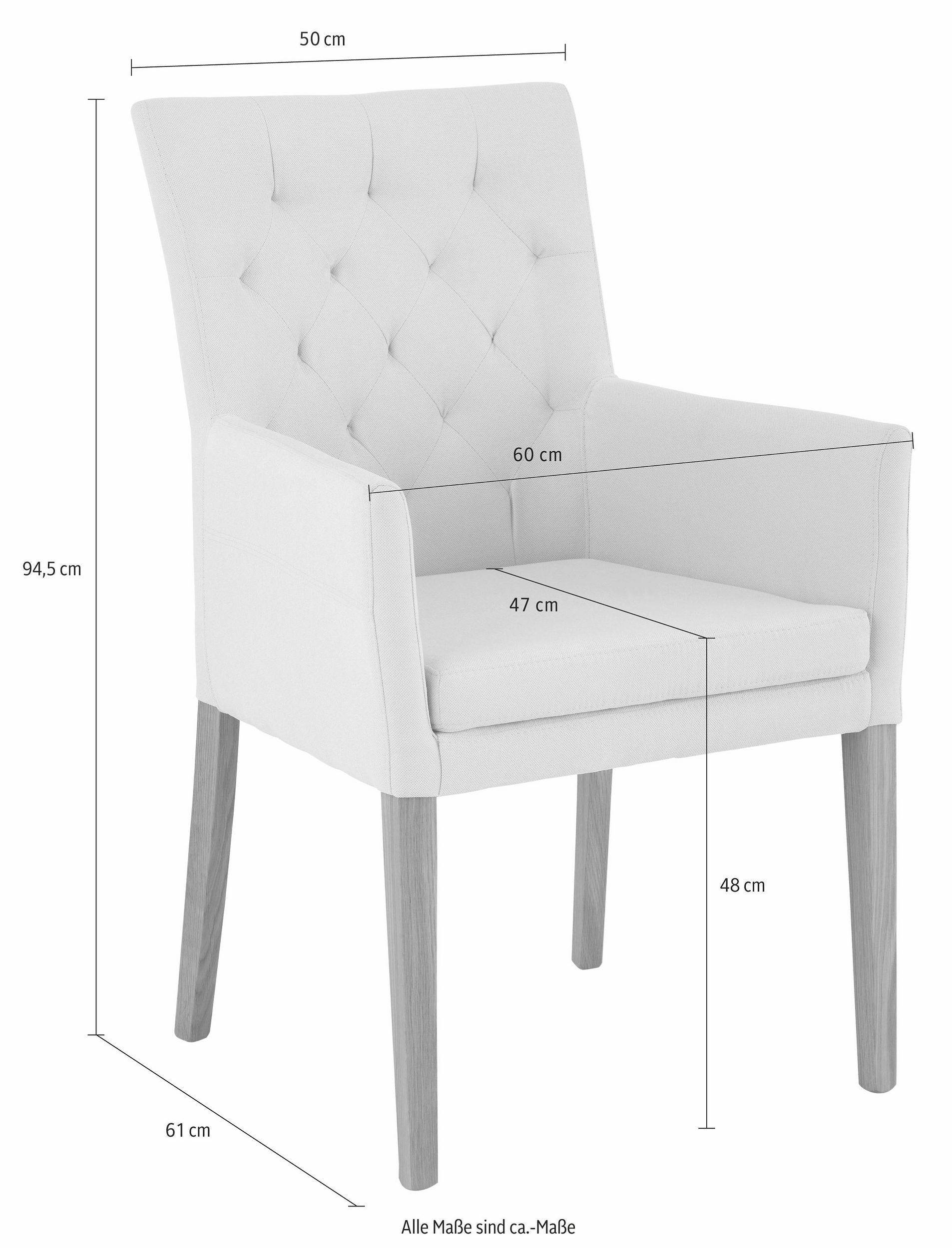 Home affaire Chaise avec accoudoirs »Colorado« () 1 cuisBeine aus massiver Buche, wengefarben lackiert