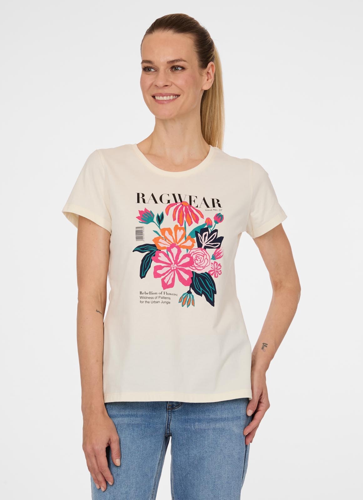 Ragwear T-shirt à manches courtes »MINTTA PP« avec motif imprimé, coupe ample, facile d'entretien