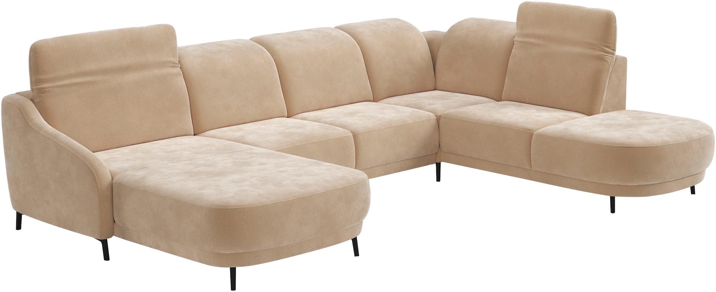 sit&more Wohnlandschaft »Blues U-Form« inkl. Kopfteilverstellung, wahlweise mit Klapptisch und USB