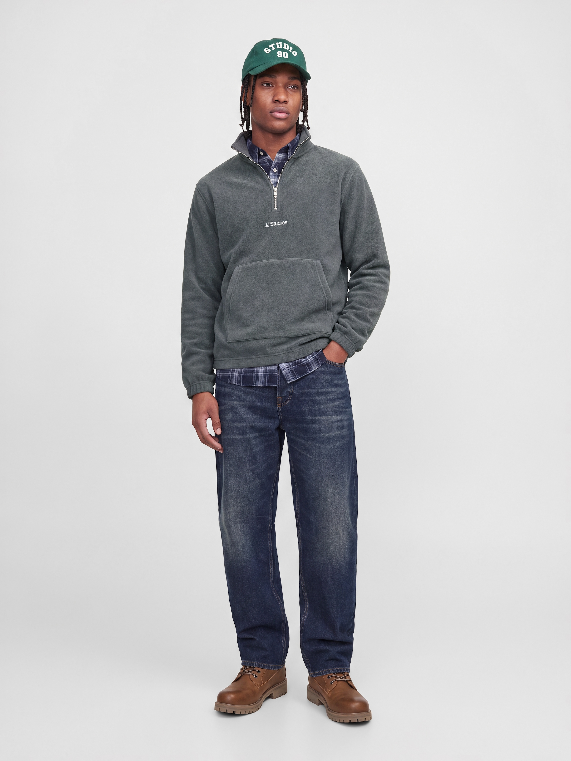 Jack & Jones Pull en polaire »JJSOHO HALFZIP FLEECE«, fibre synthétique, coupe décontractée
