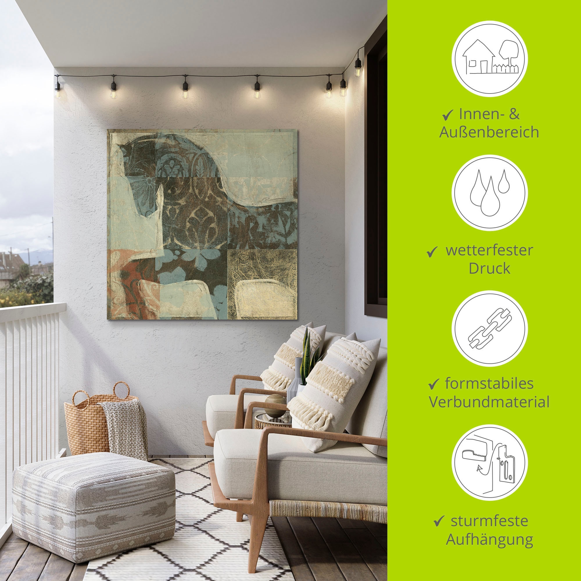 Artland Fresque murale »Gemustertes Pferd I« 1 cuis tlg. als Alubild, Leinwandbild in verschied. Grössen