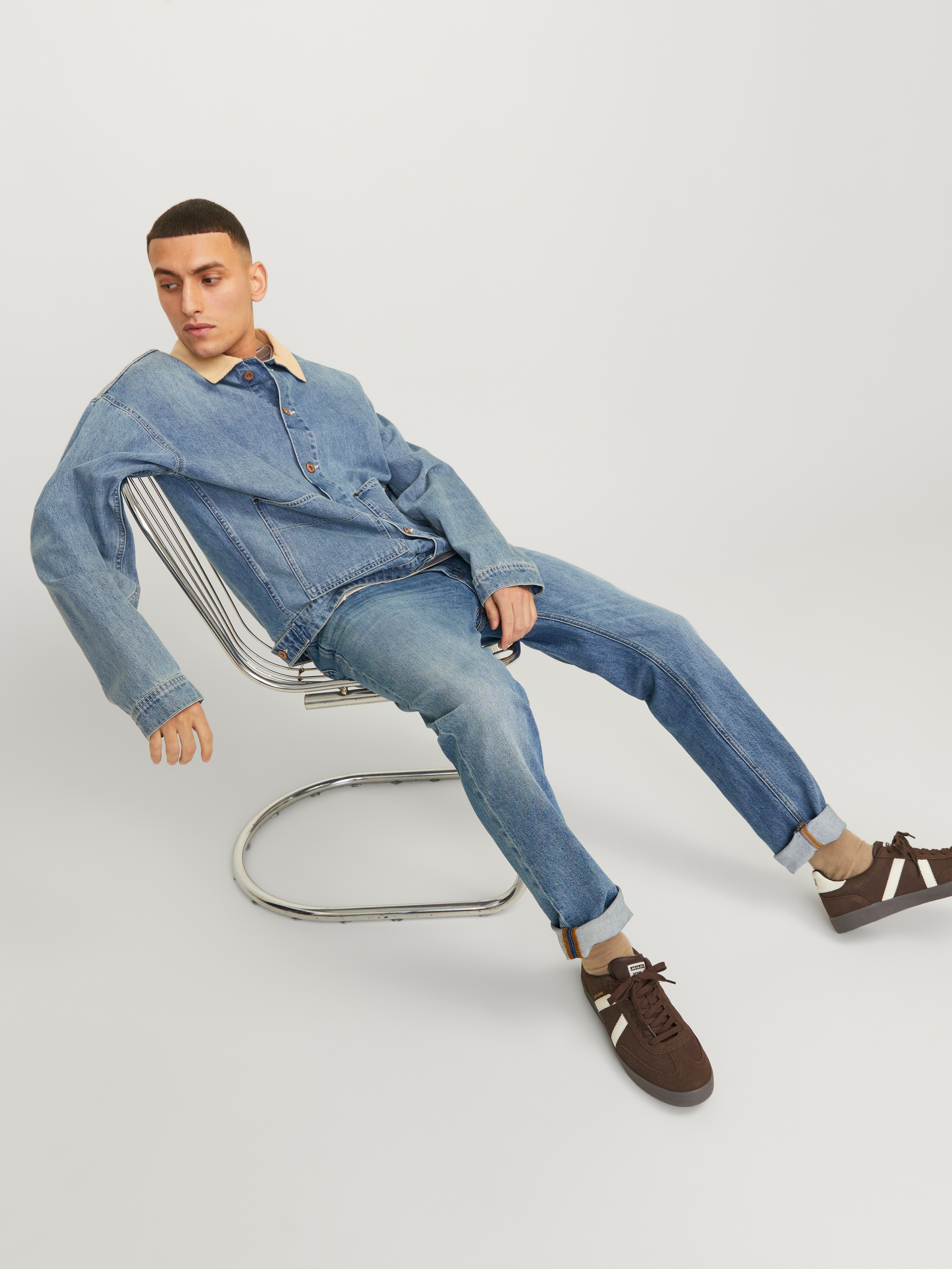 Jack & Jones Regular-fit-Jeans »JJICLARK im Used-Look, Stretchkomfort und niedrige Leibhöhe« Baumwollmischung, regular fit