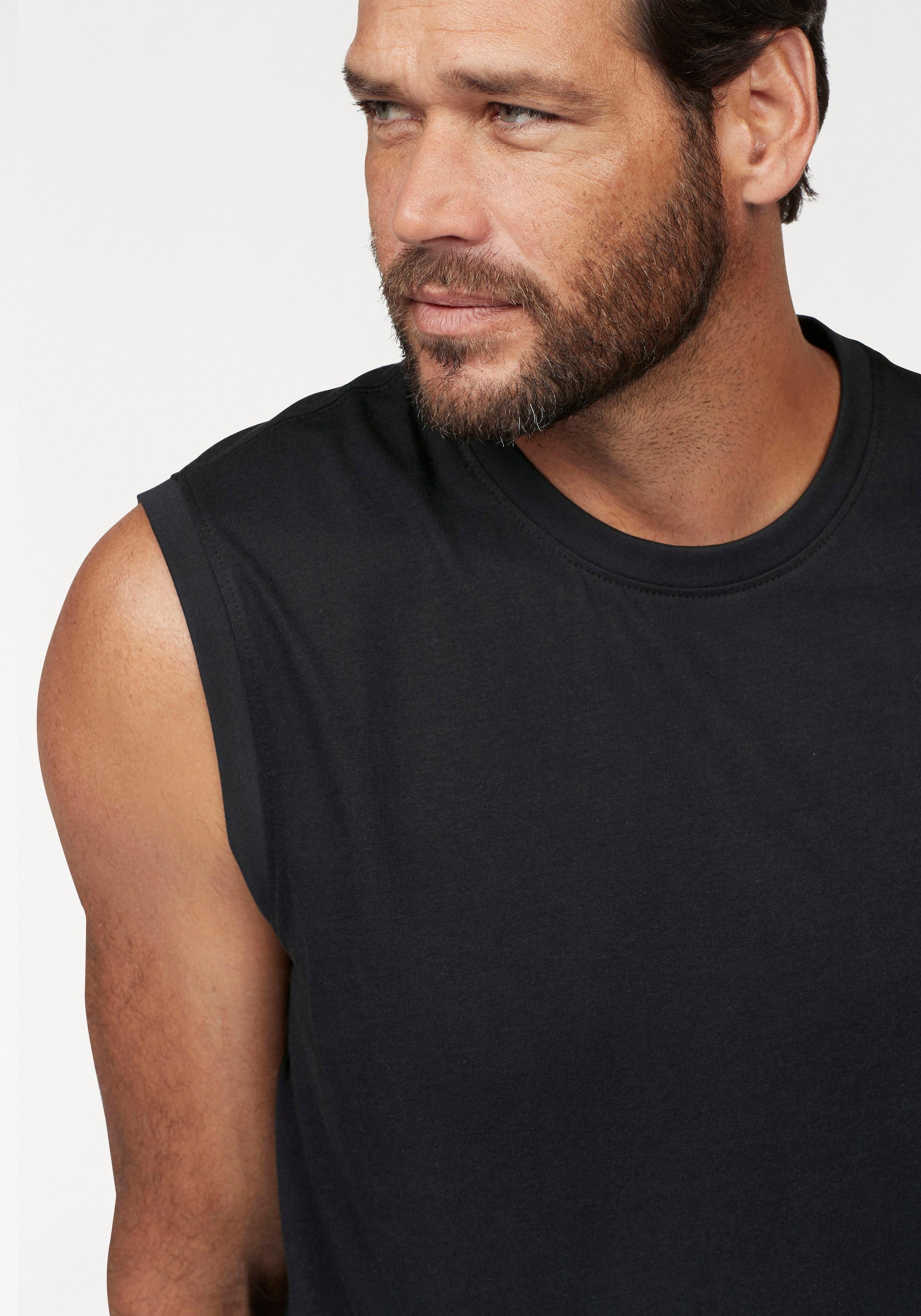 Man's World Muscleshirt 2er-Pack,  ärmellos,  bedruckt,  Rundhalsausschnitt,  aus 100% Baumwolle