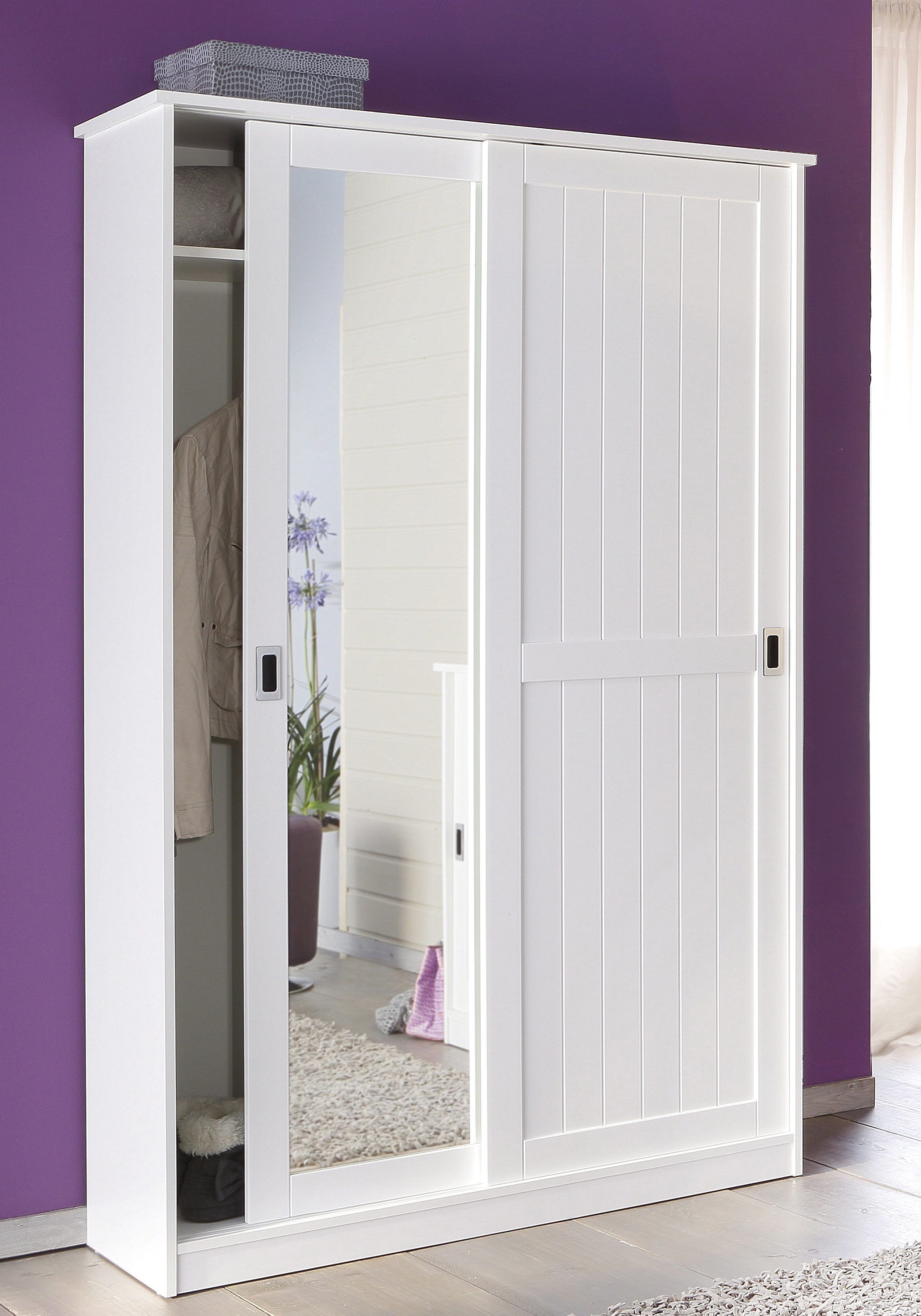 Home affaire Garderobenschrank »Nekso« mit Spiegel, Breite 114 cm, aus MDF oder Massivholz, FSC®