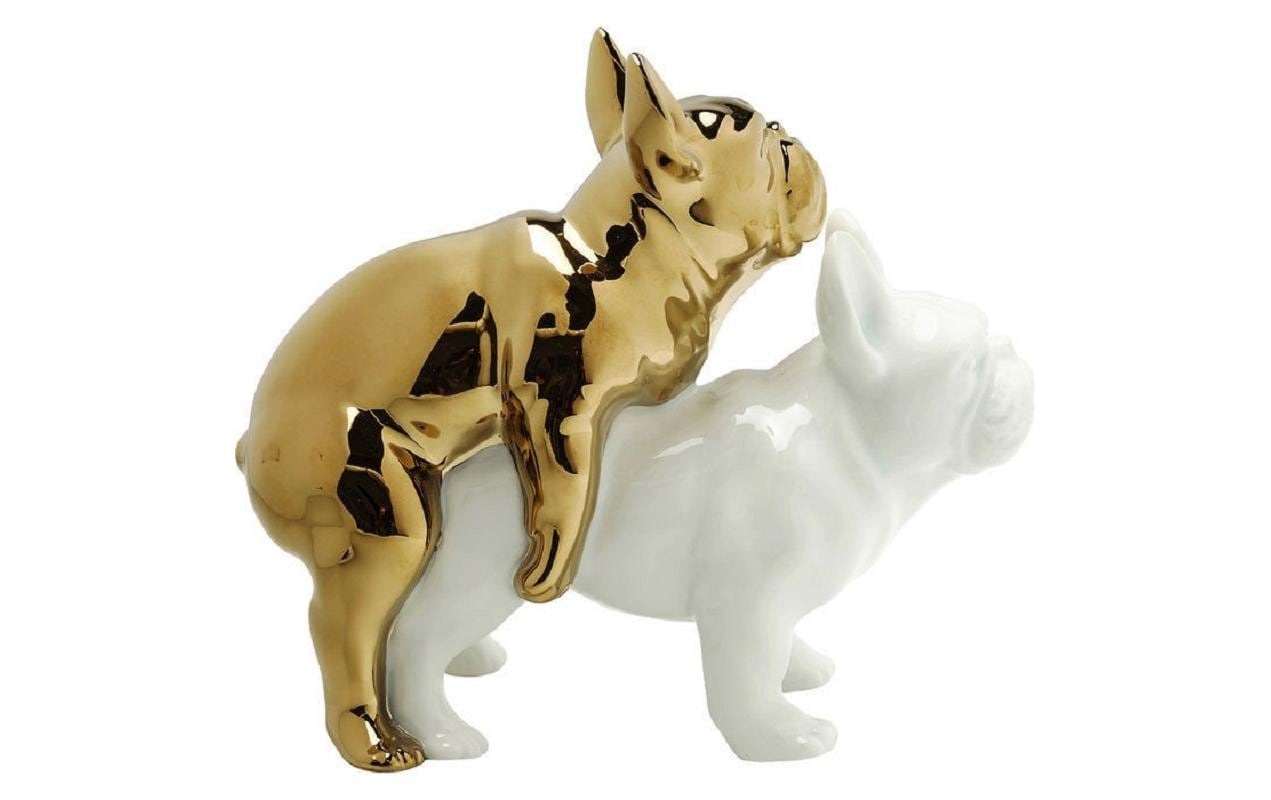 Kare Design Dekofigur »Love Dogs Weiss/Gold«