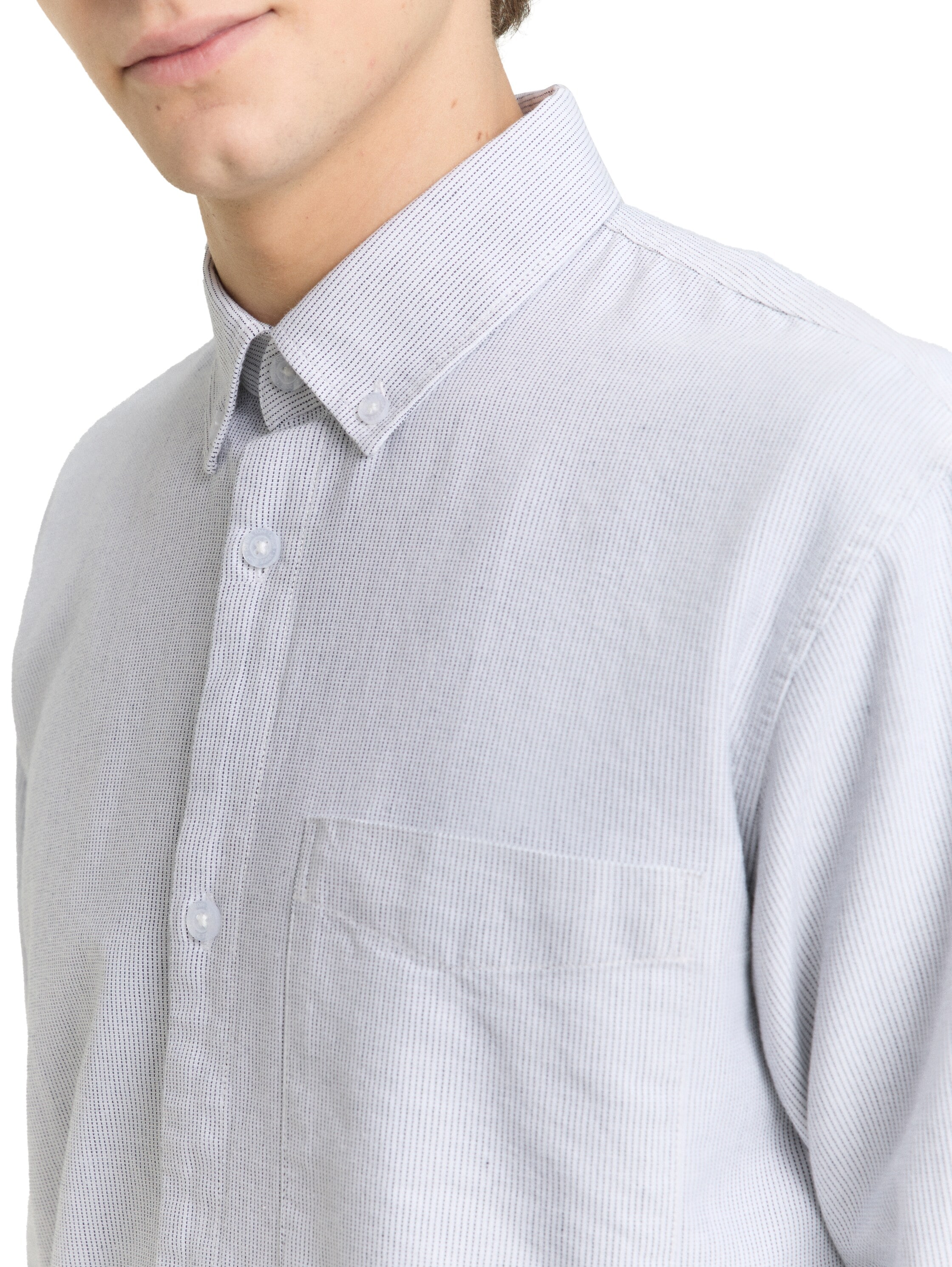 TOM TAILOR Denim Chemise à manches longues gestreift, mit Button-down-Kragen