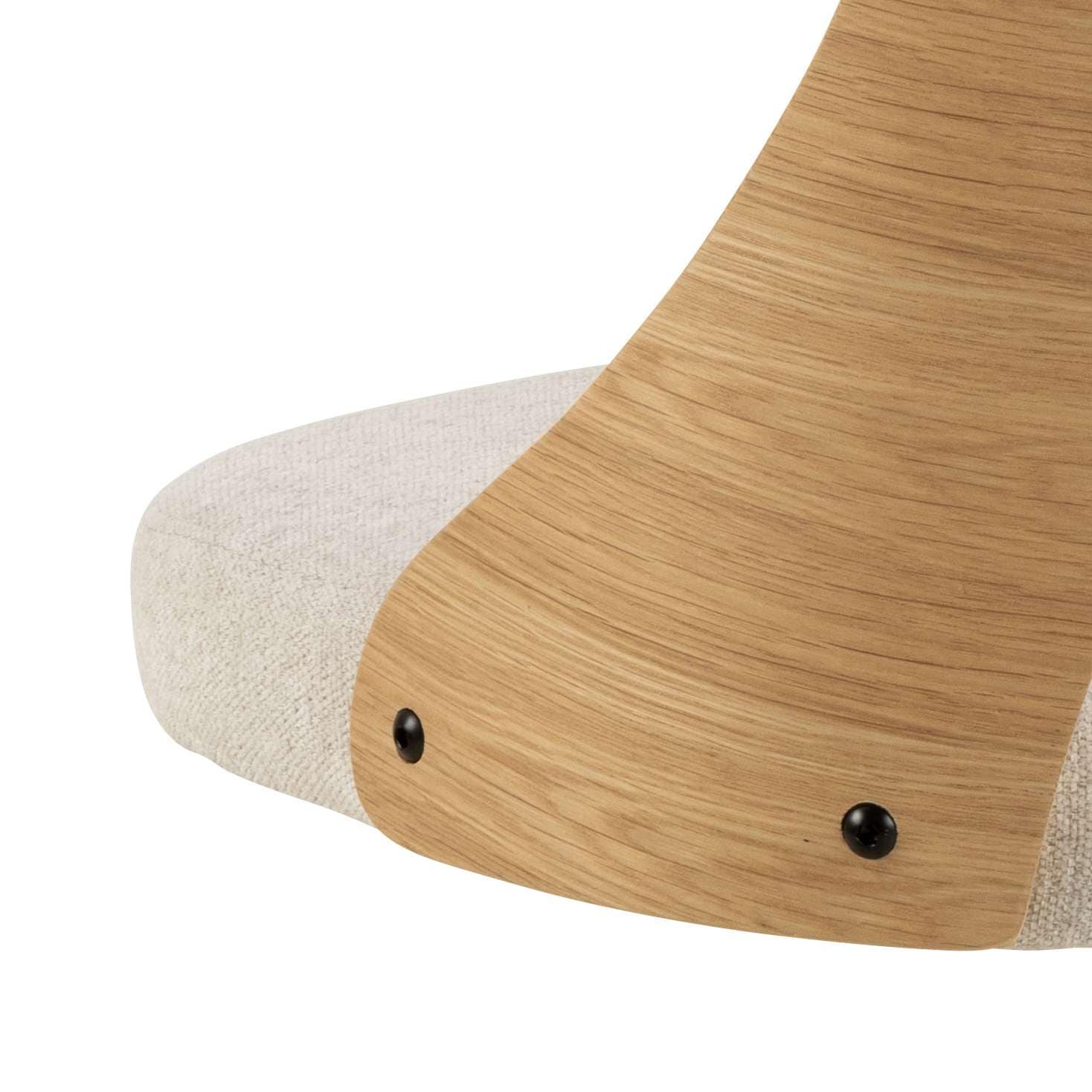ACTONA GROUP Chaise de salle à manger »Lucy« () Tissu beige, dossier en placage chêne, piètement étoile 4 branches noir, pivotant