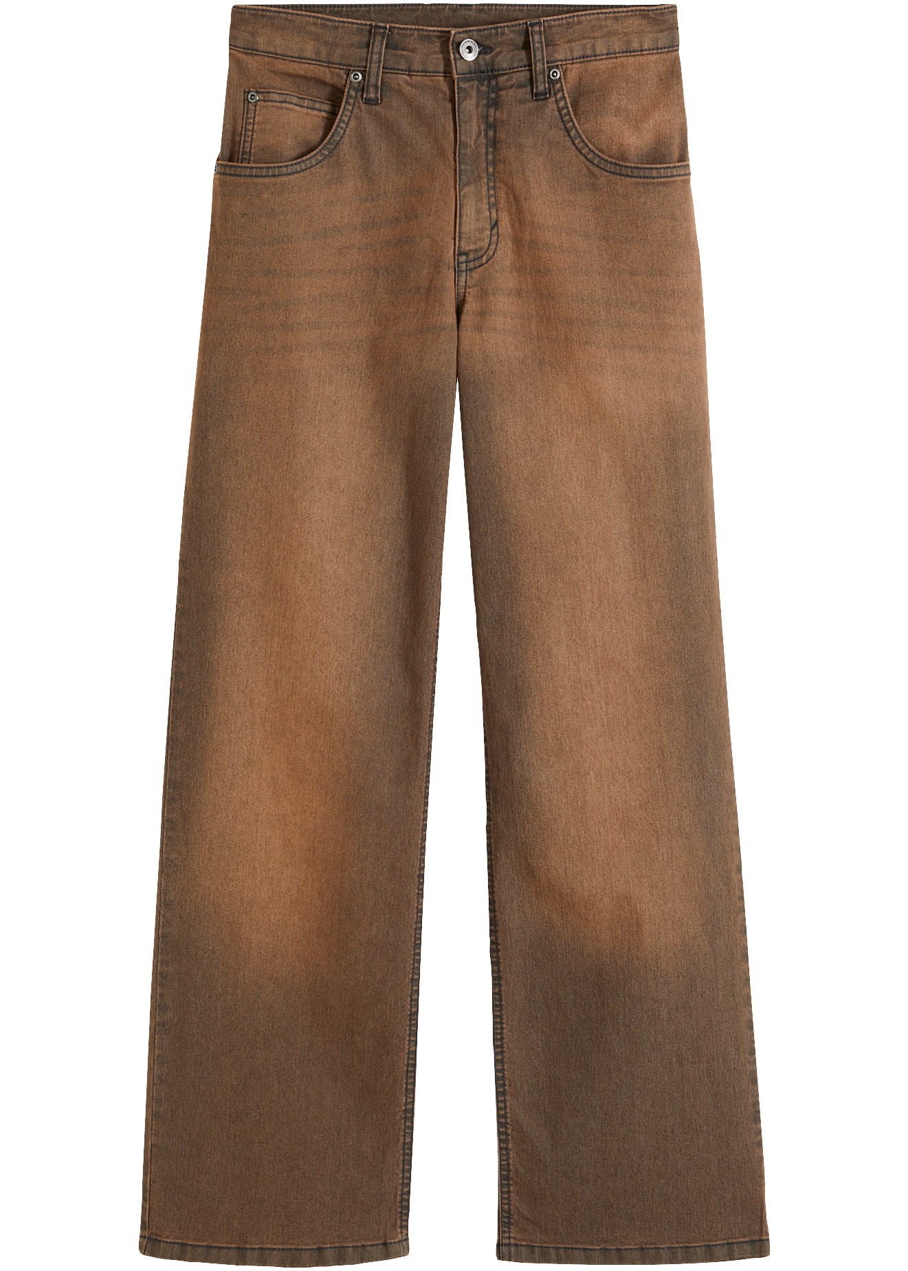 bonprix Weite Jeans Loose Fit, gerades Bein, mit Vintage-Waschung