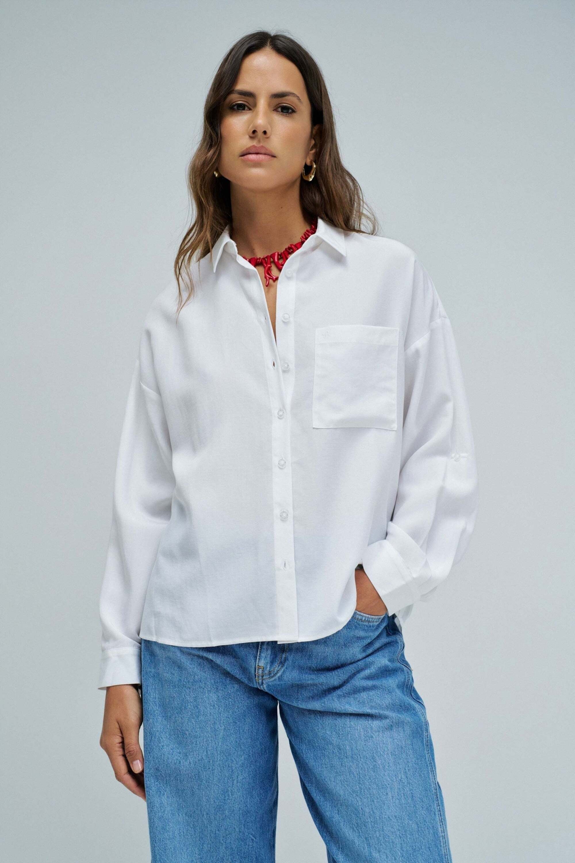 Salsa Blouse à manches longues »Salsa Jeans Langarmbluse Oversize Basic«