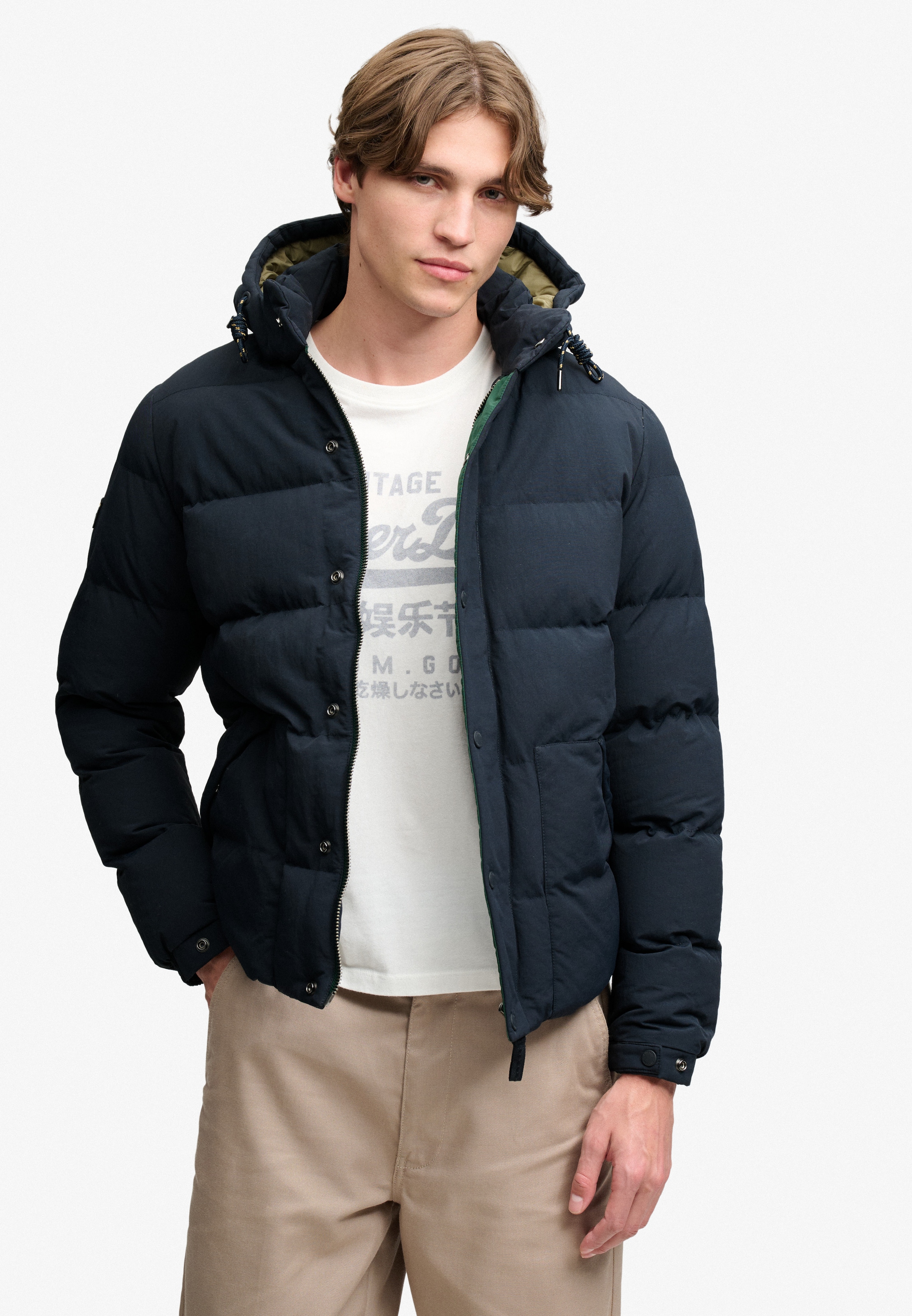 Superdry Steppjacke »OUTDOOR EVEREST PUFFER JKT« mit Kapuze Kunstfaser, relaxed fit
