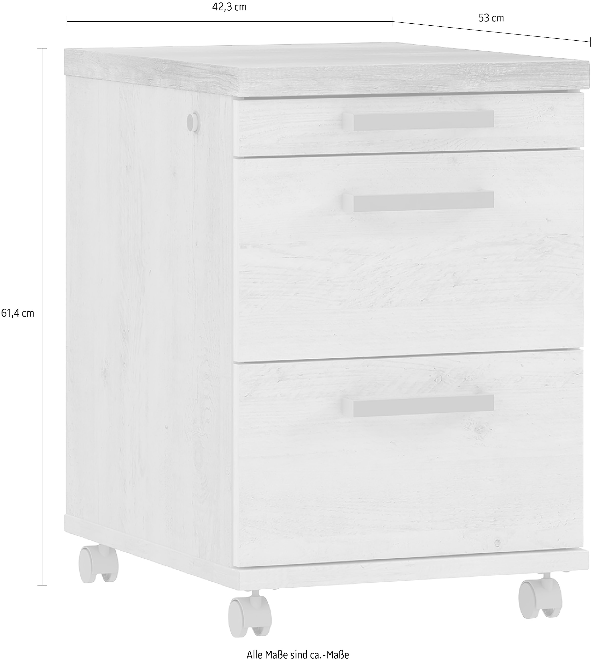 FORTE Rollcontainer »Duro« Rollwagen mit Schubladen, abschliessbar, im Landhausstil